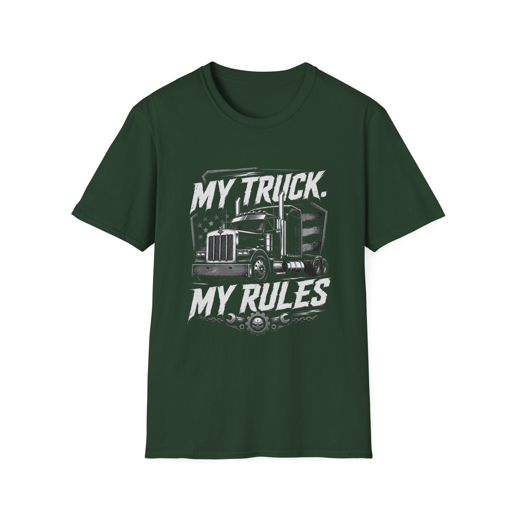 Trucker Tee — “My Truck. My Rules.” Graphic T-Shirt for Truck Drivers & Enthusiasts - American Truck Driver Vintage Design