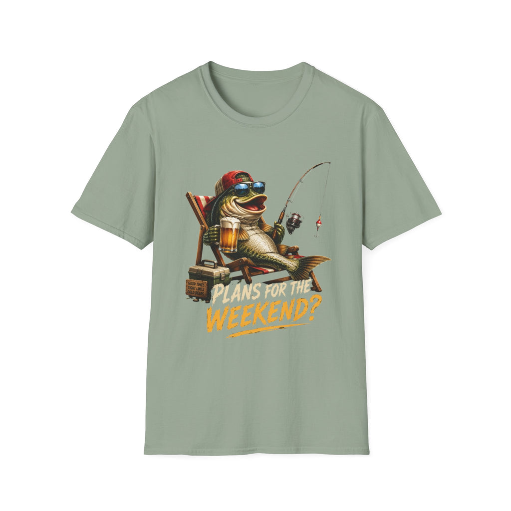 Fishing Frog T‑Shirt — "Plans for the Weekend?" Relaxed Weekend Fishing Tee