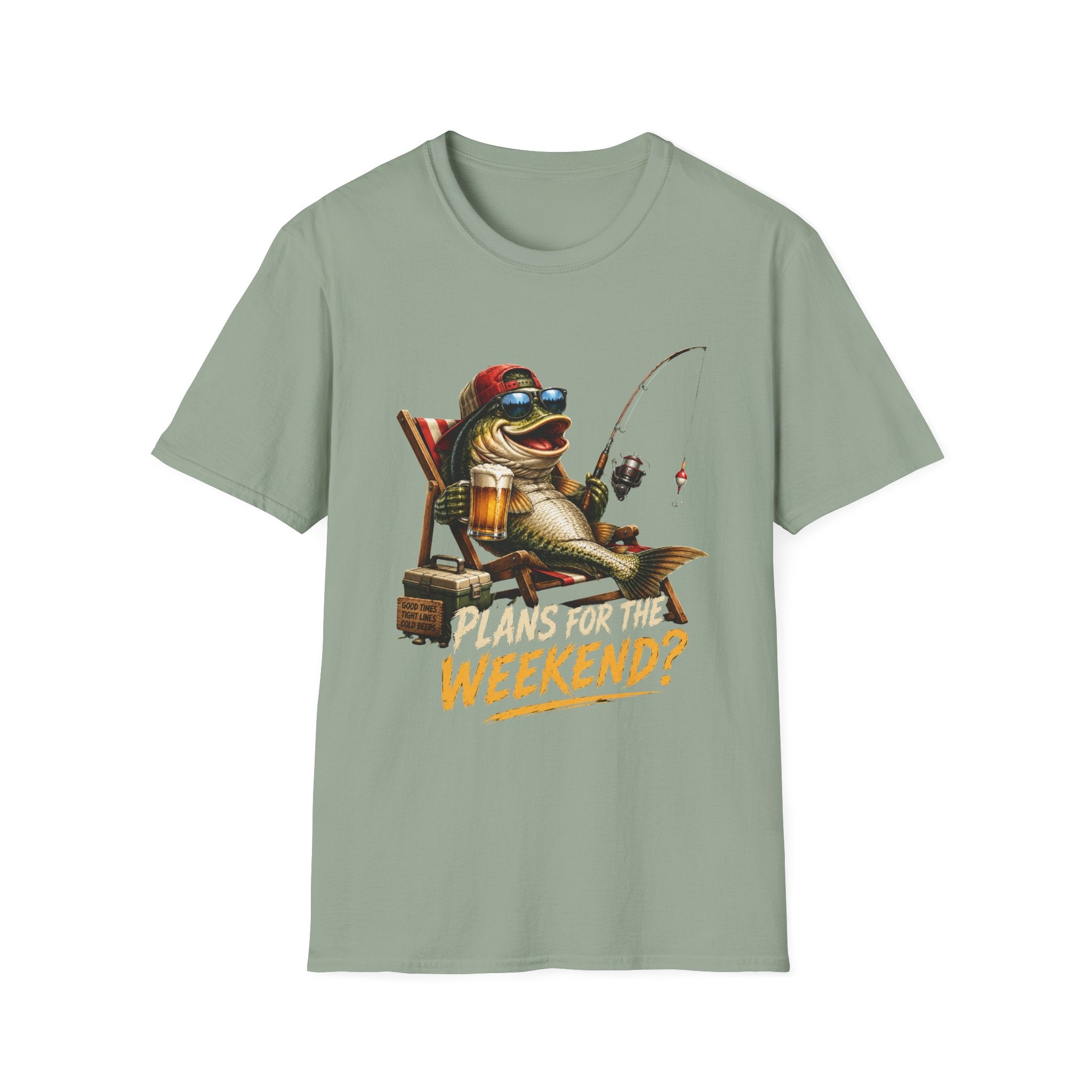 Fishing Frog T‑Shirt — "Plans for the Weekend?" Relaxed Weekend Fishing Tee