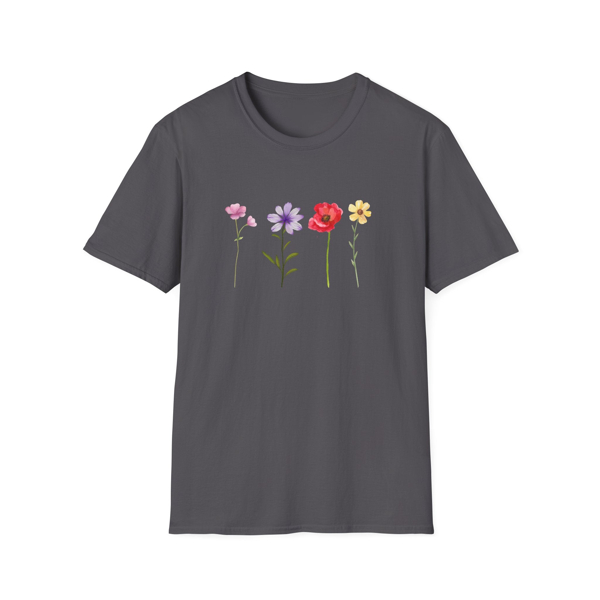 Delicate Wildflower Collection – Watercolor Botanical Floral Illustration Tee