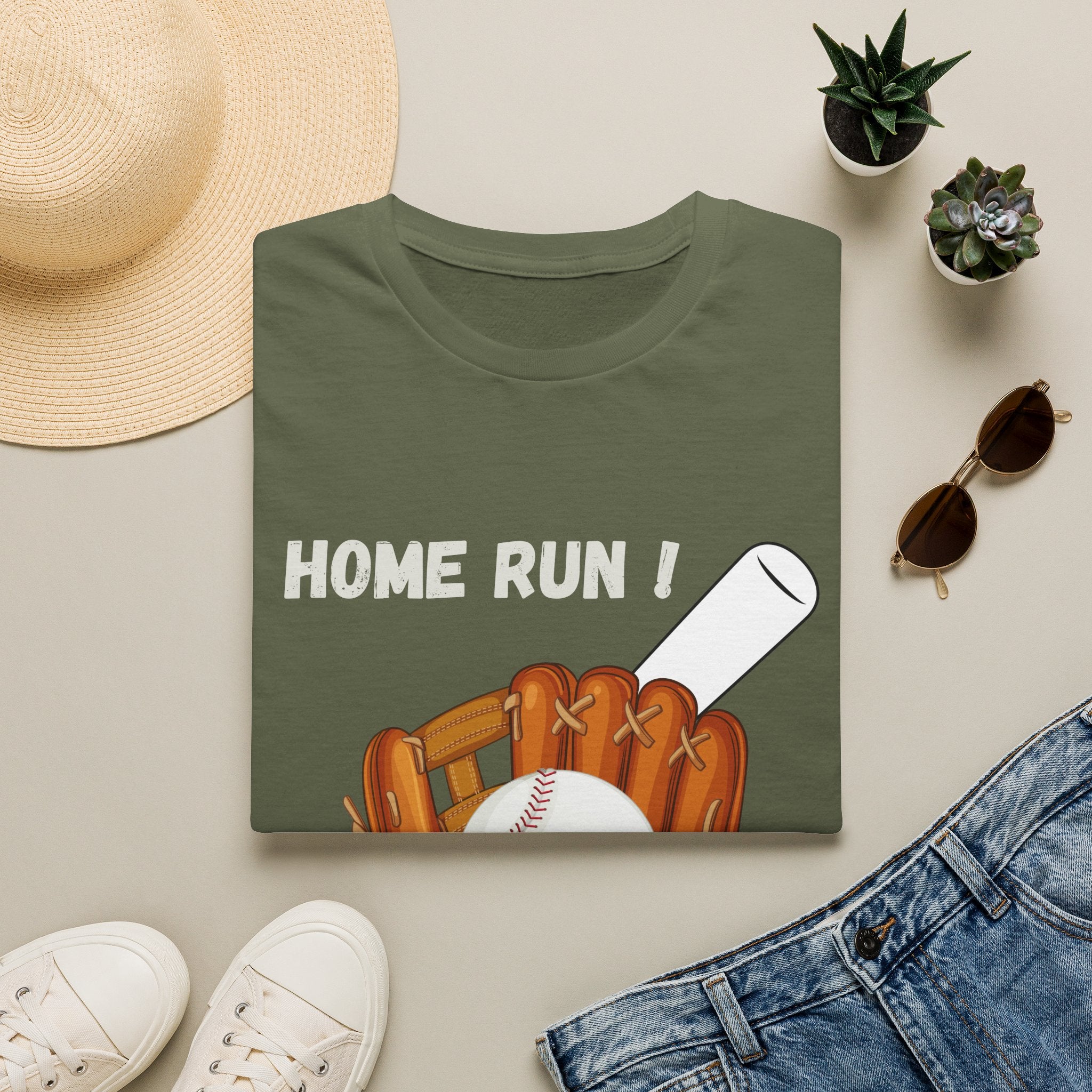 Baseball Home Run T-Shirt — Glove, Ball & Bat Graphic Tee - Bat Ball and Glove Sports Graphic
