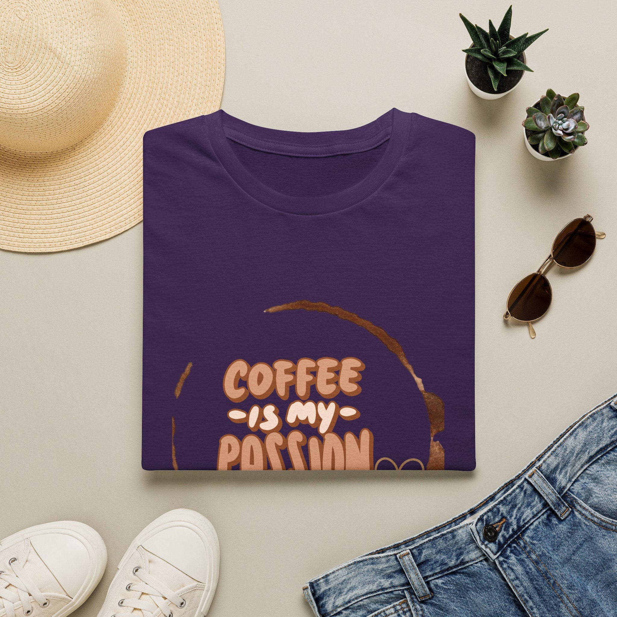Coffee Is My Passion T-Shirt — Retro Coffee Stain Graphic Tee for Coffee Lovers