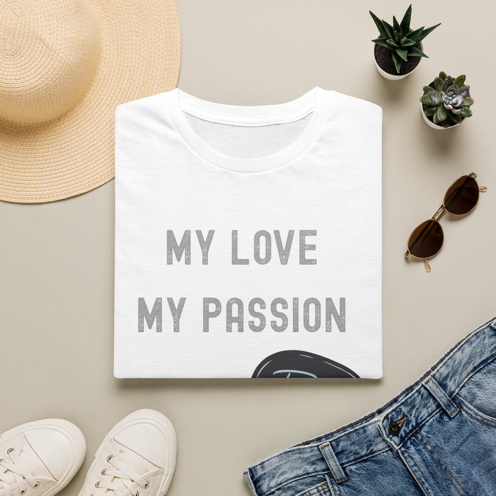 My Love My Passion Rock Guitar Pick Design | Music Lover Graphic   T‑Shirt — "My Love My Passion" Music Tee