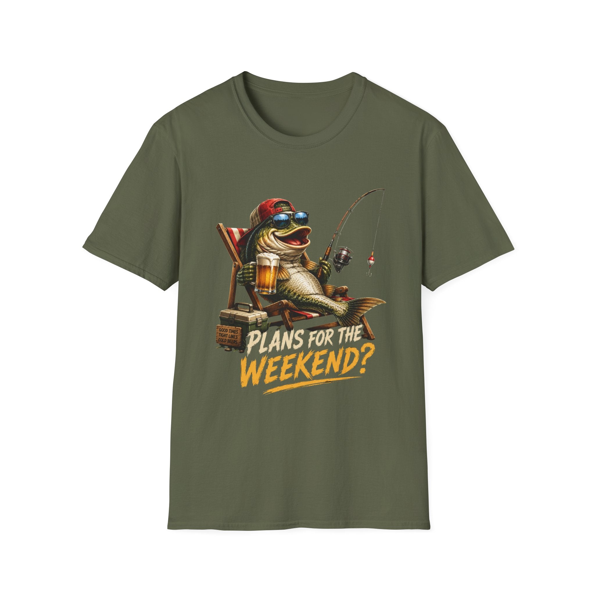 Fishing Frog T‑Shirt — "Plans for the Weekend?" Relaxed Weekend Fishing Tee