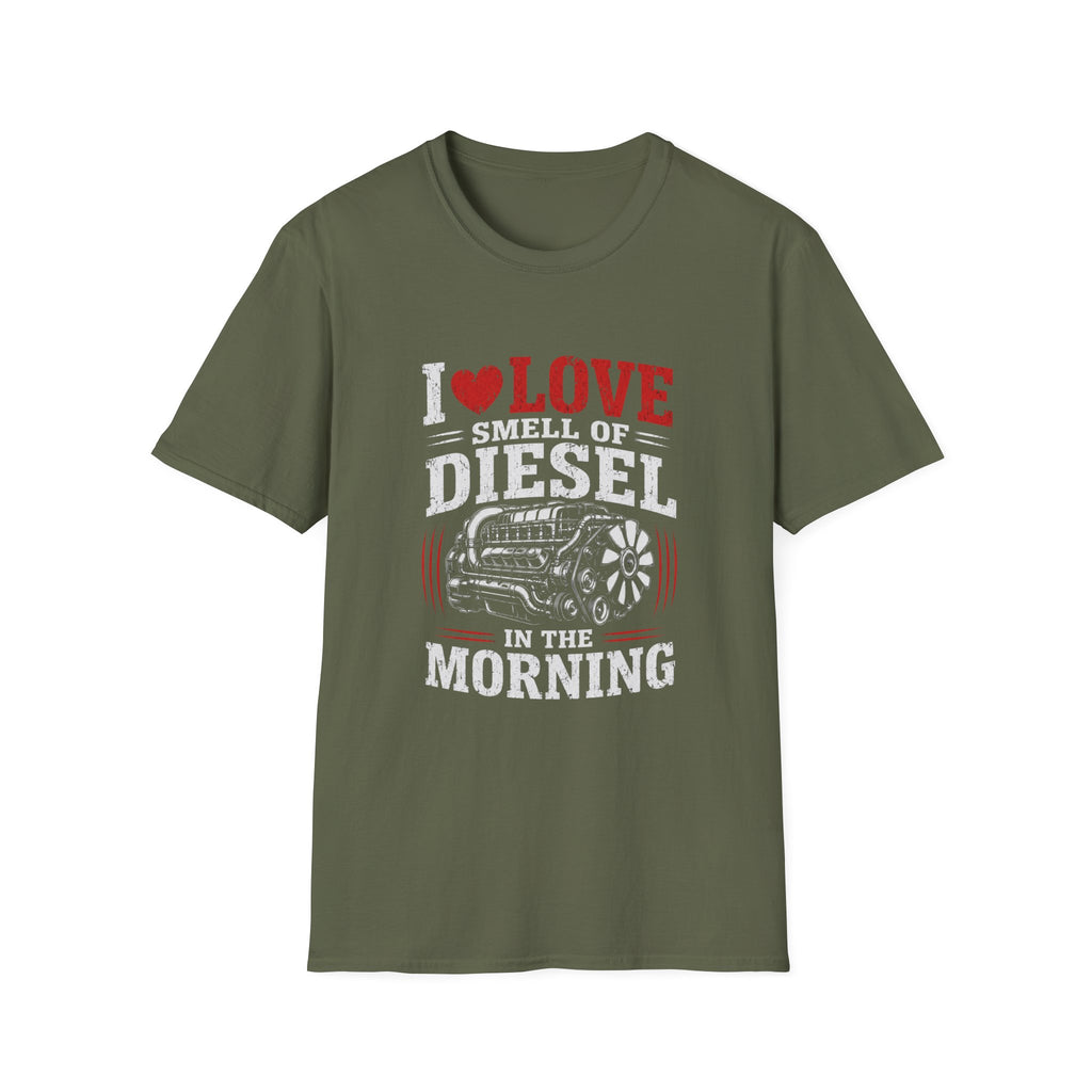 I Love The Smell Of Diesel T-Shirt — Vintage Truck Engine Tee - Diesel Truck Enthusiast Design