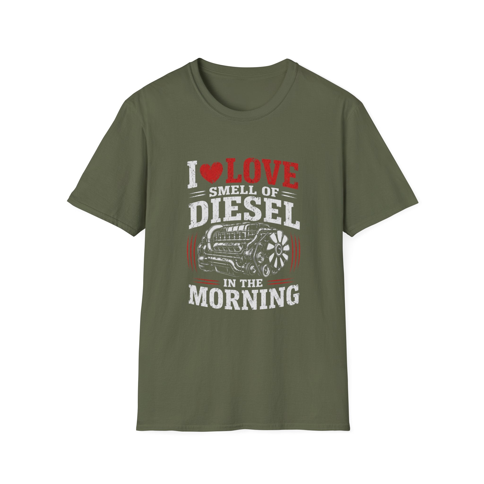 I Love The Smell Of Diesel T-Shirt — Vintage Truck Engine Tee - Diesel Truck Enthusiast Design