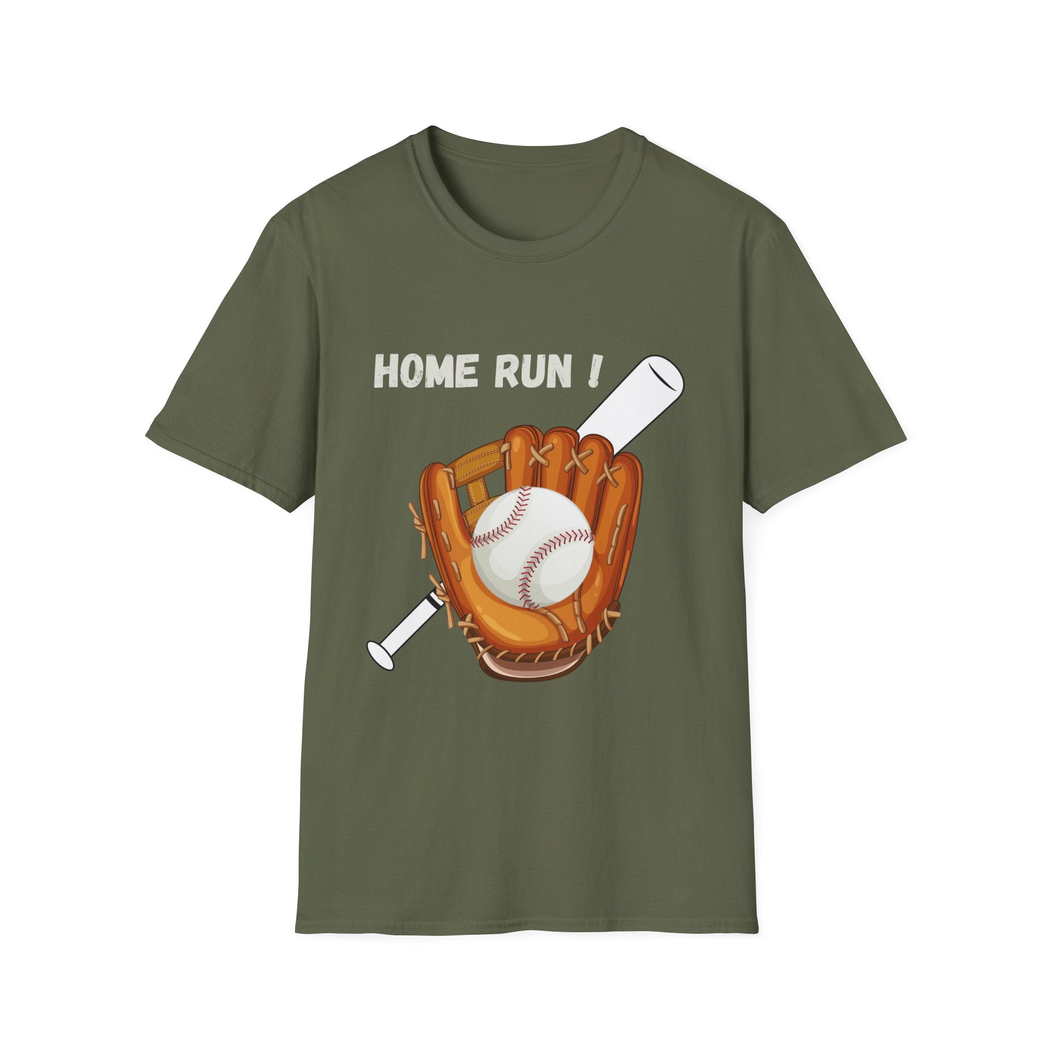 Baseball Home Run T-Shirt — Glove, Ball & Bat Graphic Tee - Bat Ball and Glove Sports Graphic
