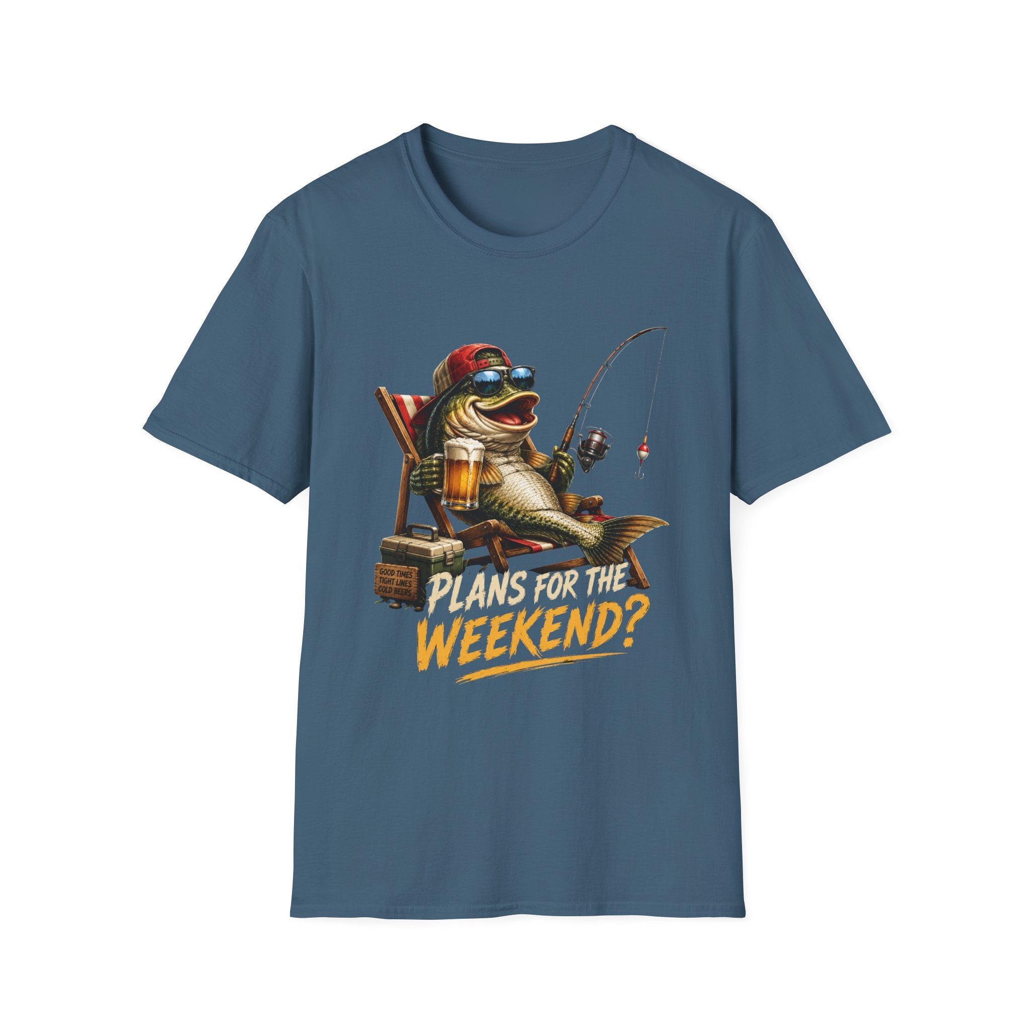Fishing Frog T‑Shirt — "Plans for the Weekend?" Relaxed Weekend Fishing Tee