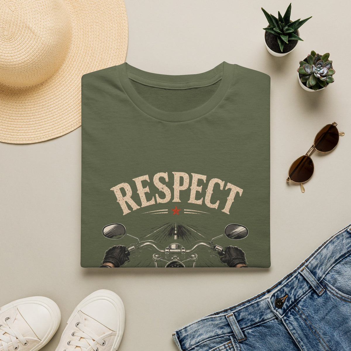 Respect It's A Biker Thing – First Person Motorcycle Rider Vintage Design