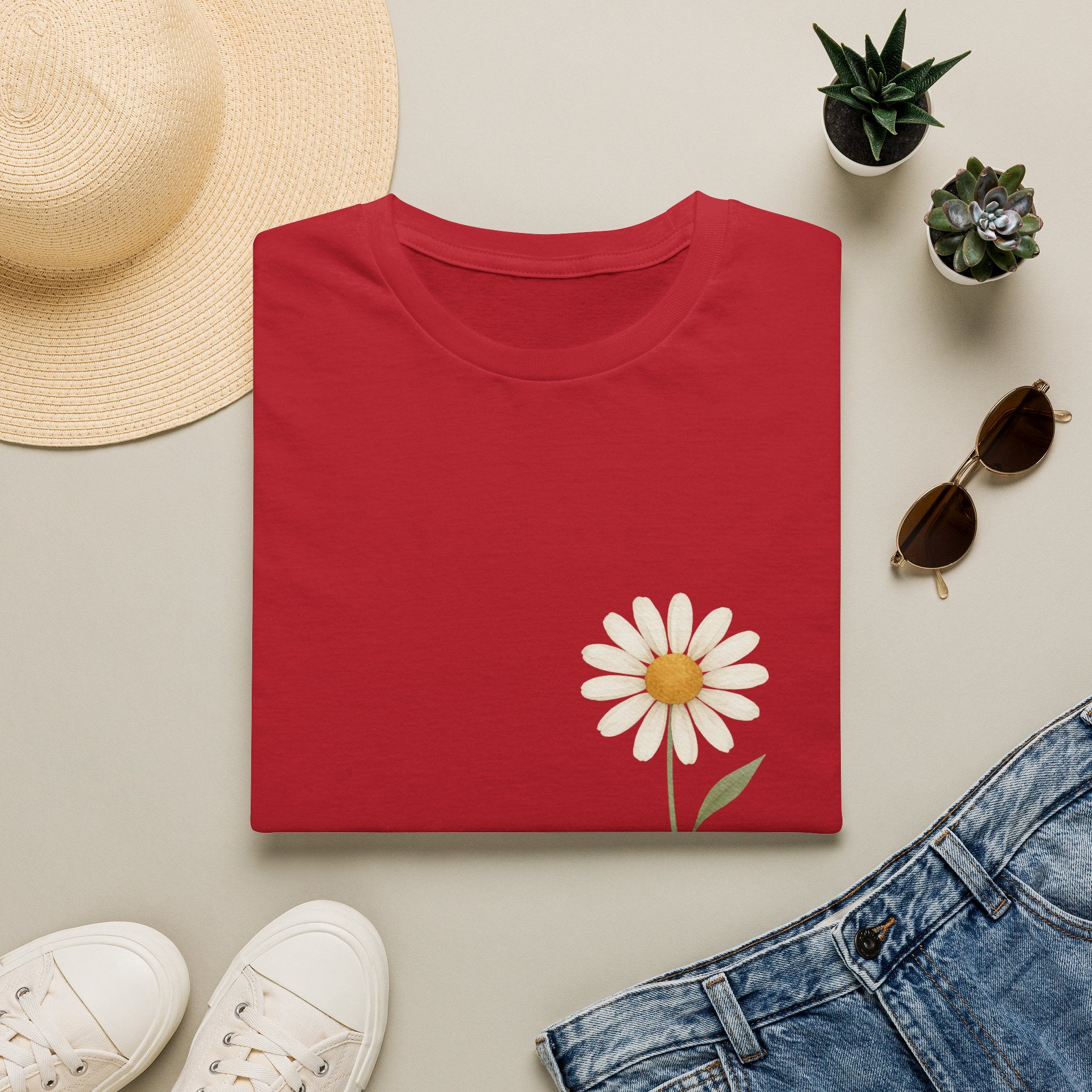 Daisy 'Be Yourself' T-Shirt — Minimal Floral Graphic Tee