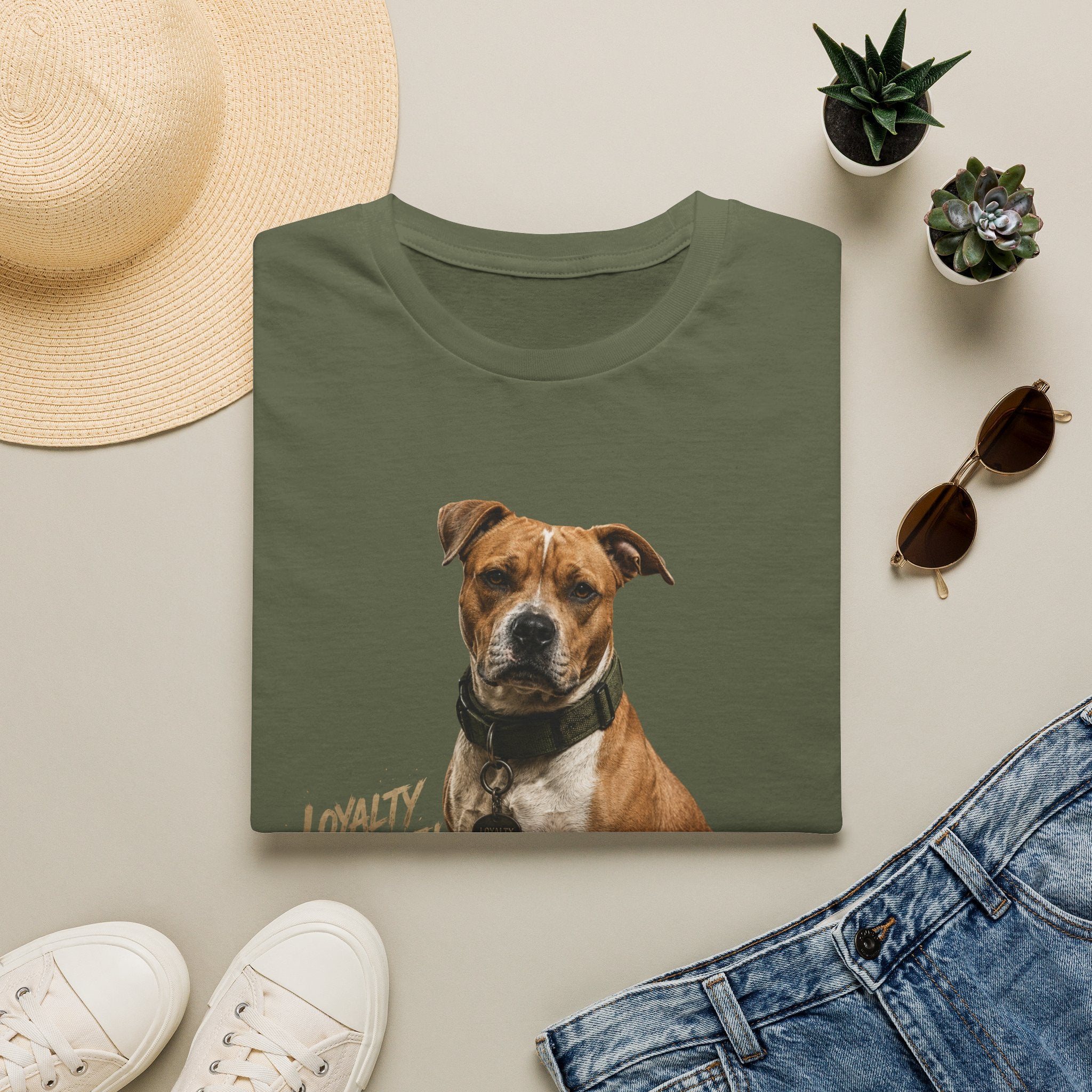 Pit Bull Loyalty Graphic T-Shirt — "Loyalty Strength Respect" Dog Tee