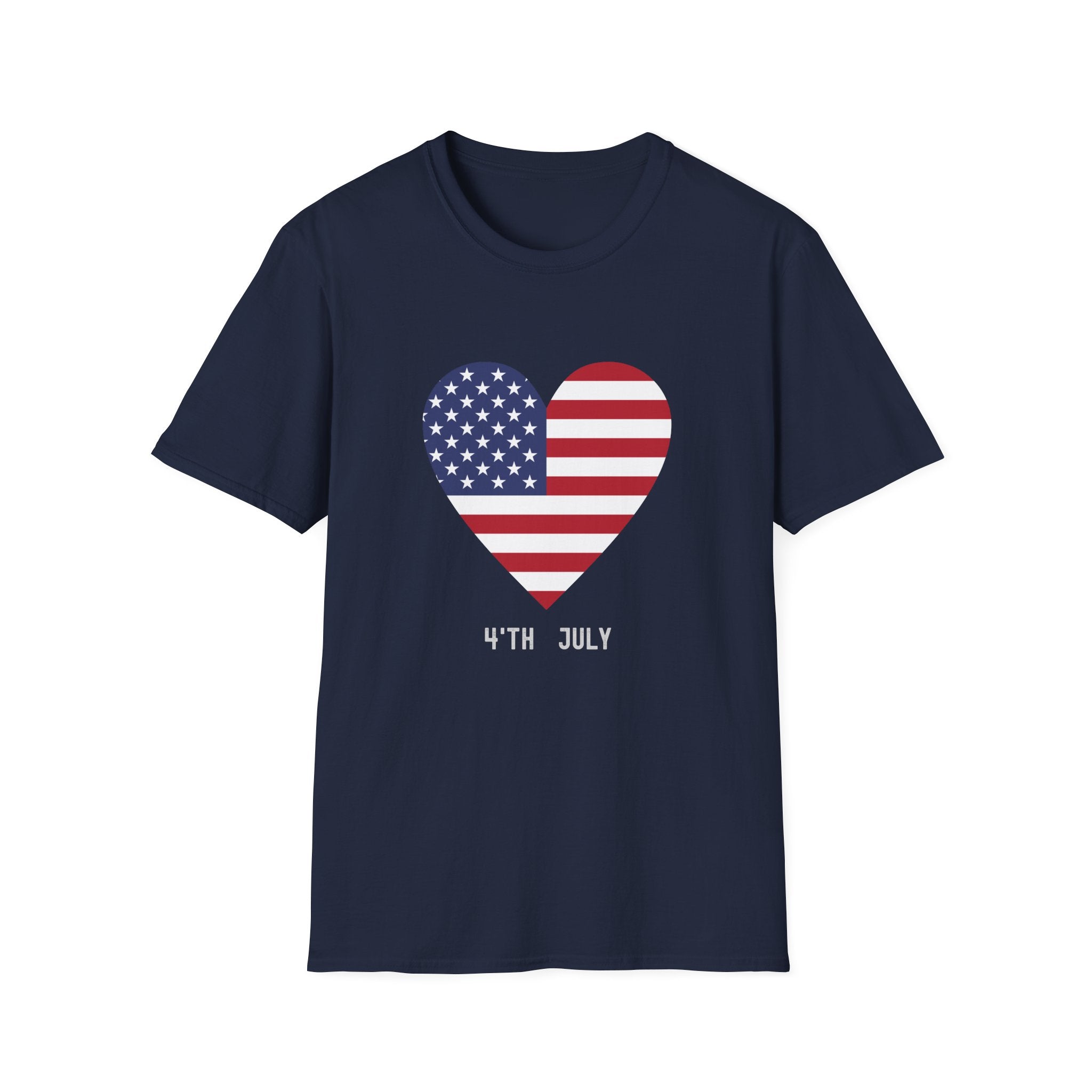 American Flag Heart T-Shirt — 4th of July Patriotic Tee