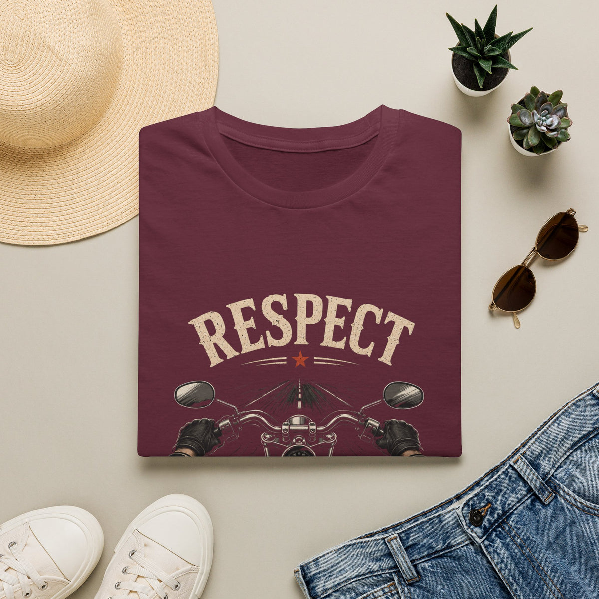 Respect It's A Biker Thing – First Person Motorcycle Rider Vintage Design