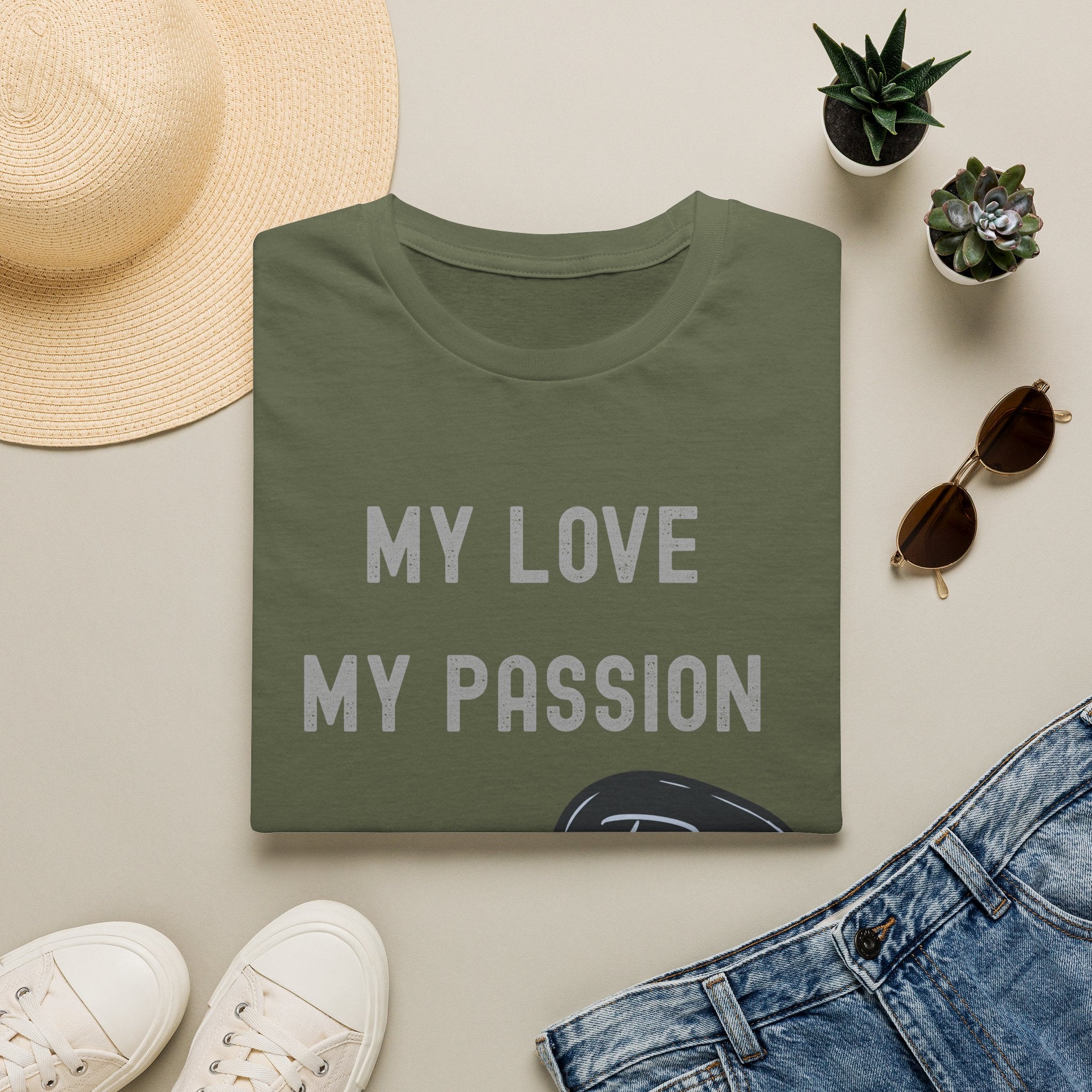 My Love My Passion Rock Guitar Pick Design | Music Lover Graphic   T‑Shirt — "My Love My Passion" Music Tee