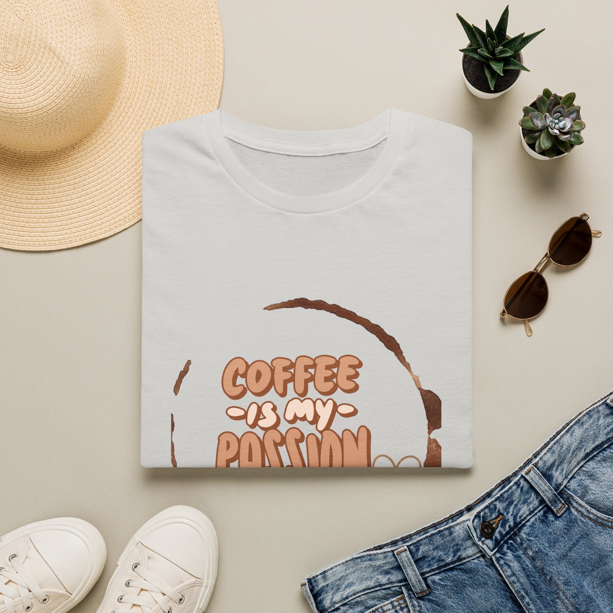 Coffee Is My Passion T-Shirt — Retro Coffee Stain Graphic Tee for Coffee Lovers