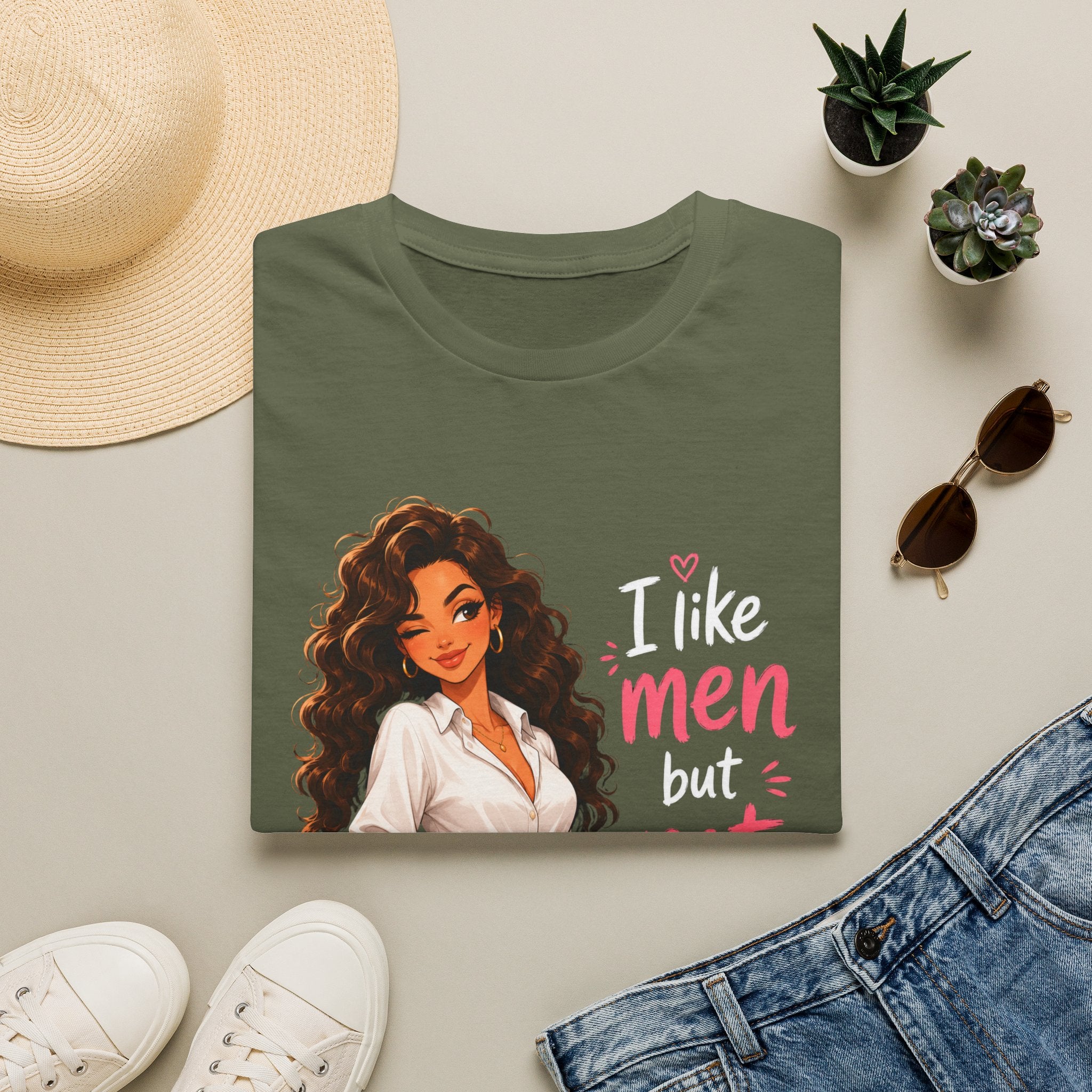 T-Shirt — "I Like Men But Not Forever" Flirty Feminine Graphic Tee