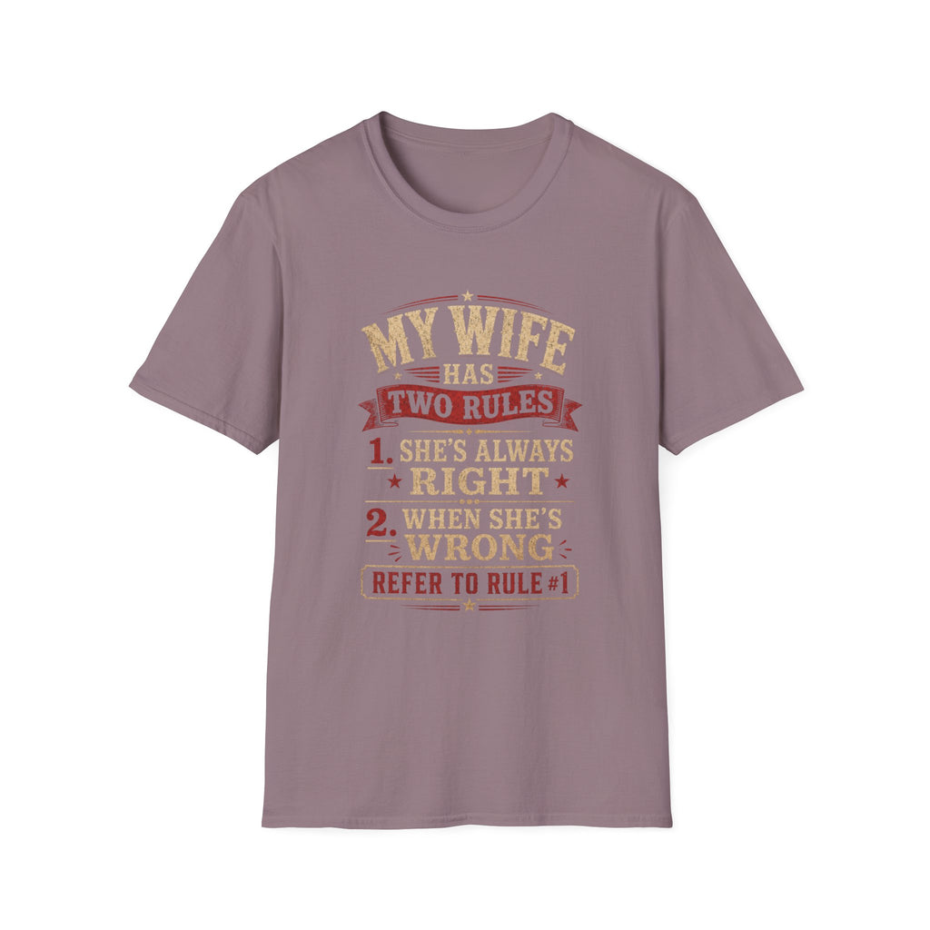 “My Wife Has Two Rules” Funny Couples Humor Tee -  Funny Marriage Humor Vintage Design