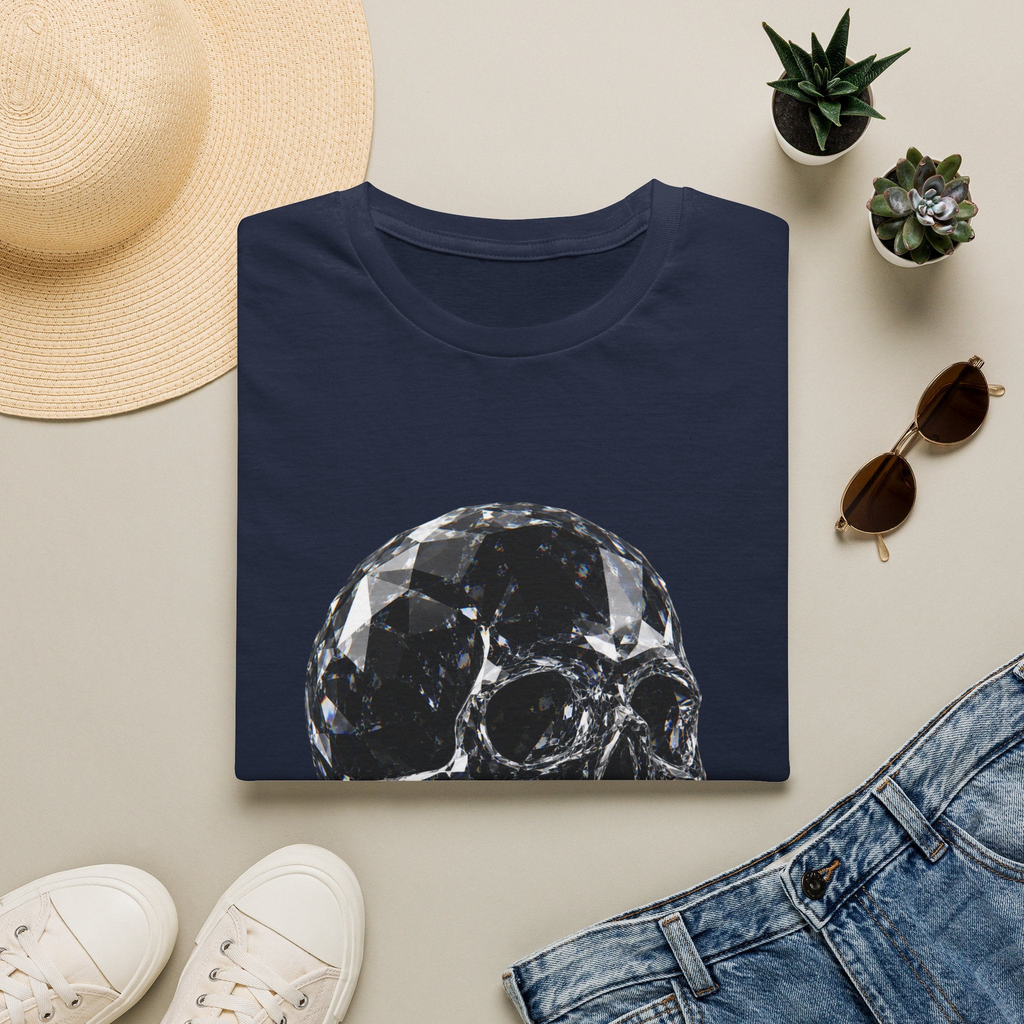 Gemstone Skull T-Shirt — Black Crystal Skull Graphic Tee