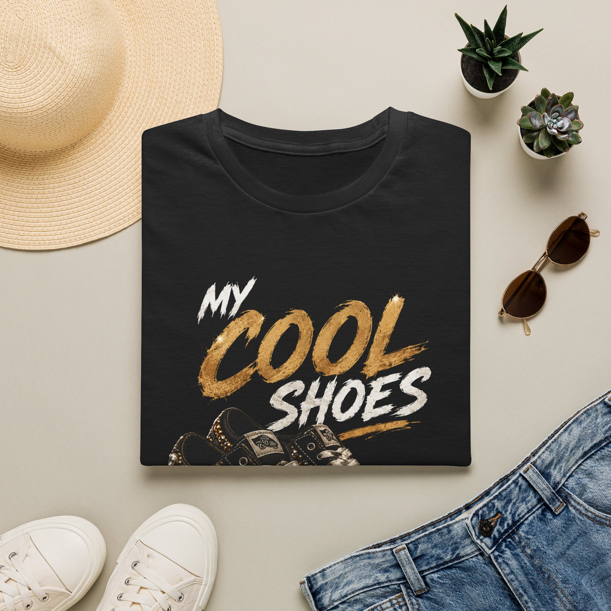 Cool Shoes T‑Shirt — "My Cool Shoes" Graphic Tee - Glam Streetwear Fashion Sneaker Quote Design