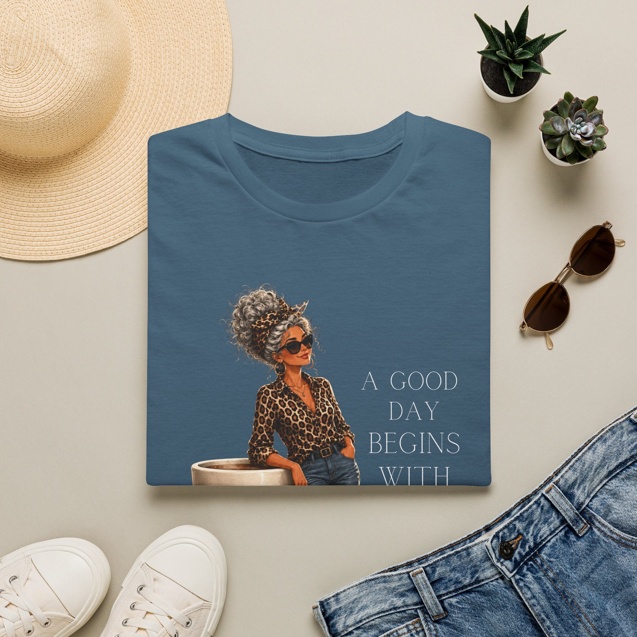 Coffee Morning T-Shirt — "A Good Day Begins With Coffee" Graphic Tee
