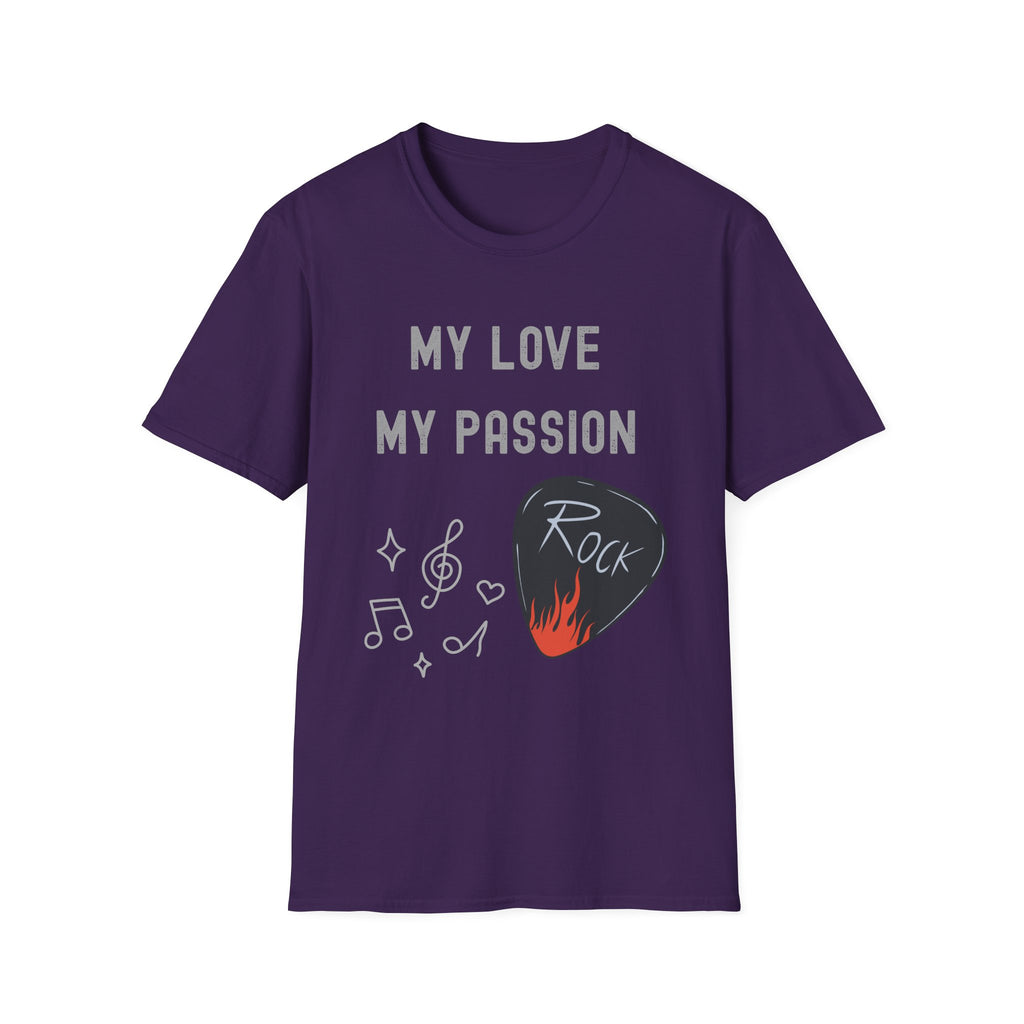 My Love My Passion Rock Guitar Pick Design | Music Lover Graphic   T‑Shirt — "My Love My Passion" Music Tee