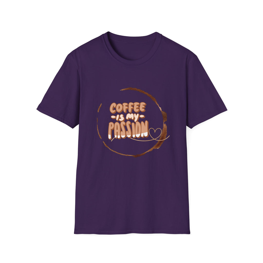 Coffee Is My Passion T-Shirt — Retro Coffee Stain Graphic Tee for Coffee Lovers