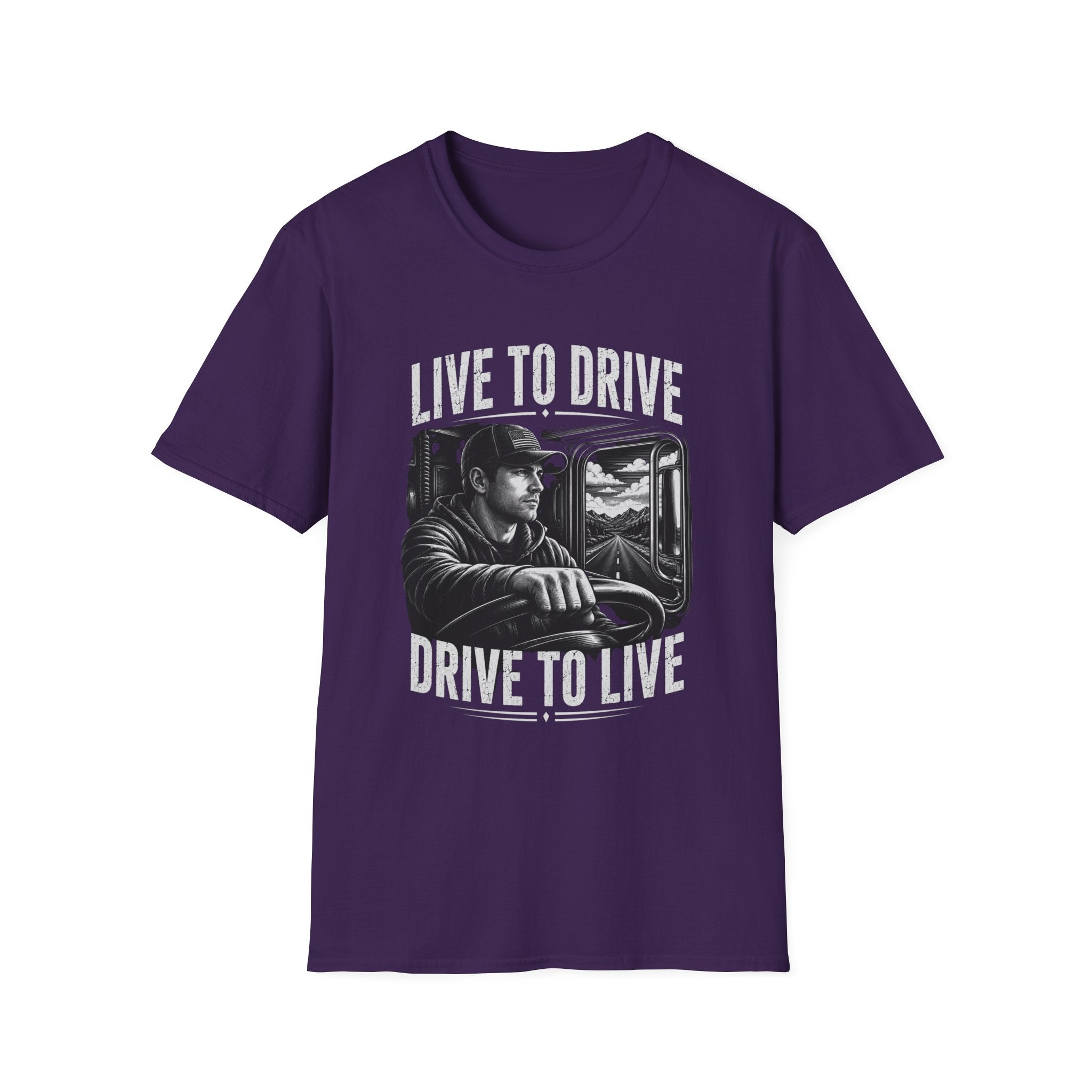 Live to Drive Trucker T‑Shirt — ‘Live to Drive, Drive to Live’ Graphic Tee