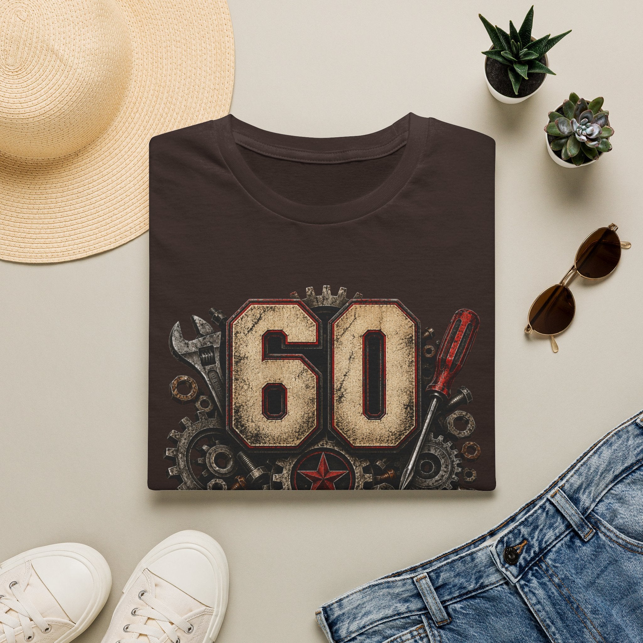 60th Birthday Mechanics T-Shirt — "60 and Still on Original Parts" Vintage Tool Design