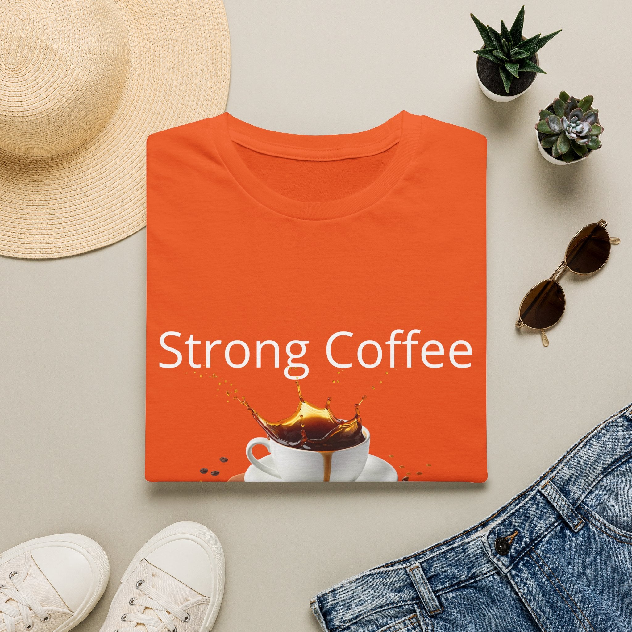 Strong Coffee Strong Mind T-Shirt — Bold Coffee Lover Tee - Motivational Coffee Lover Quote with Splash Art