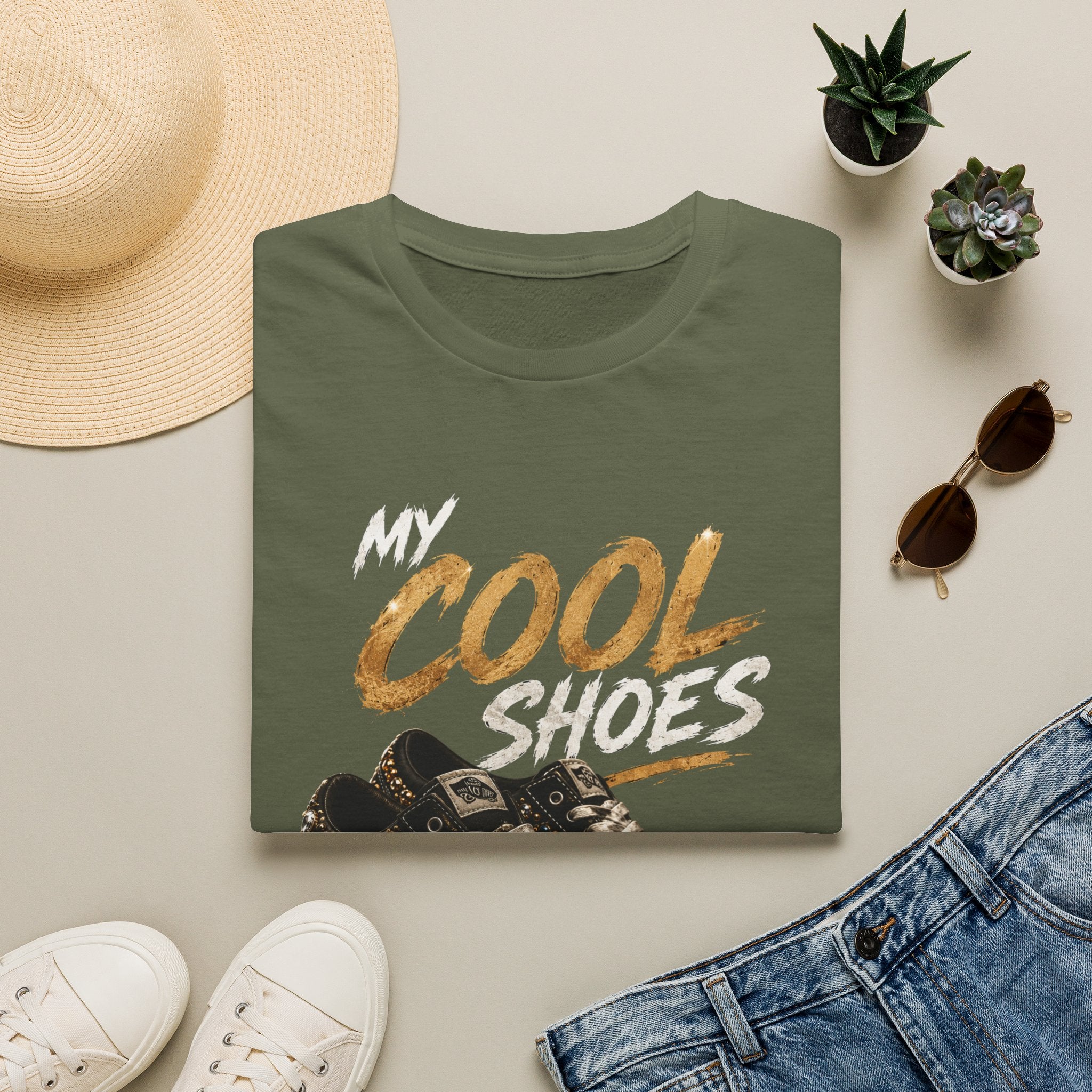 Cool Shoes T‑Shirt — "My Cool Shoes" Graphic Tee - Glam Streetwear Fashion Sneaker Quote Design