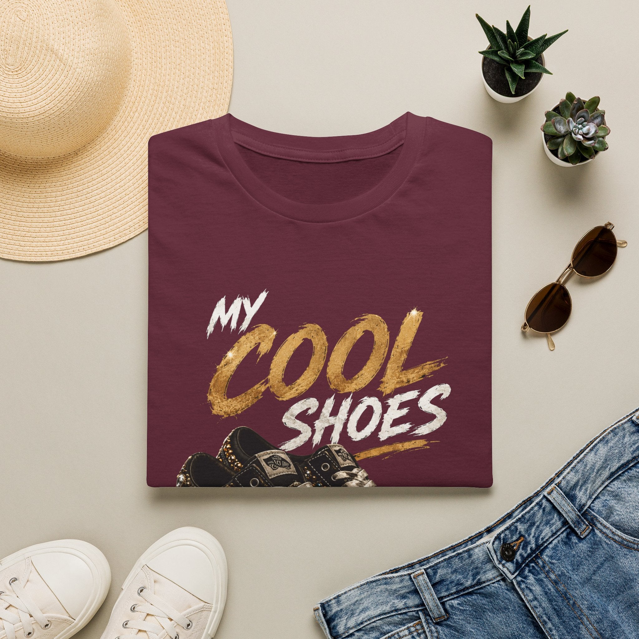 Cool Shoes T‑Shirt — "My Cool Shoes" Graphic Tee - Glam Streetwear Fashion Sneaker Quote Design