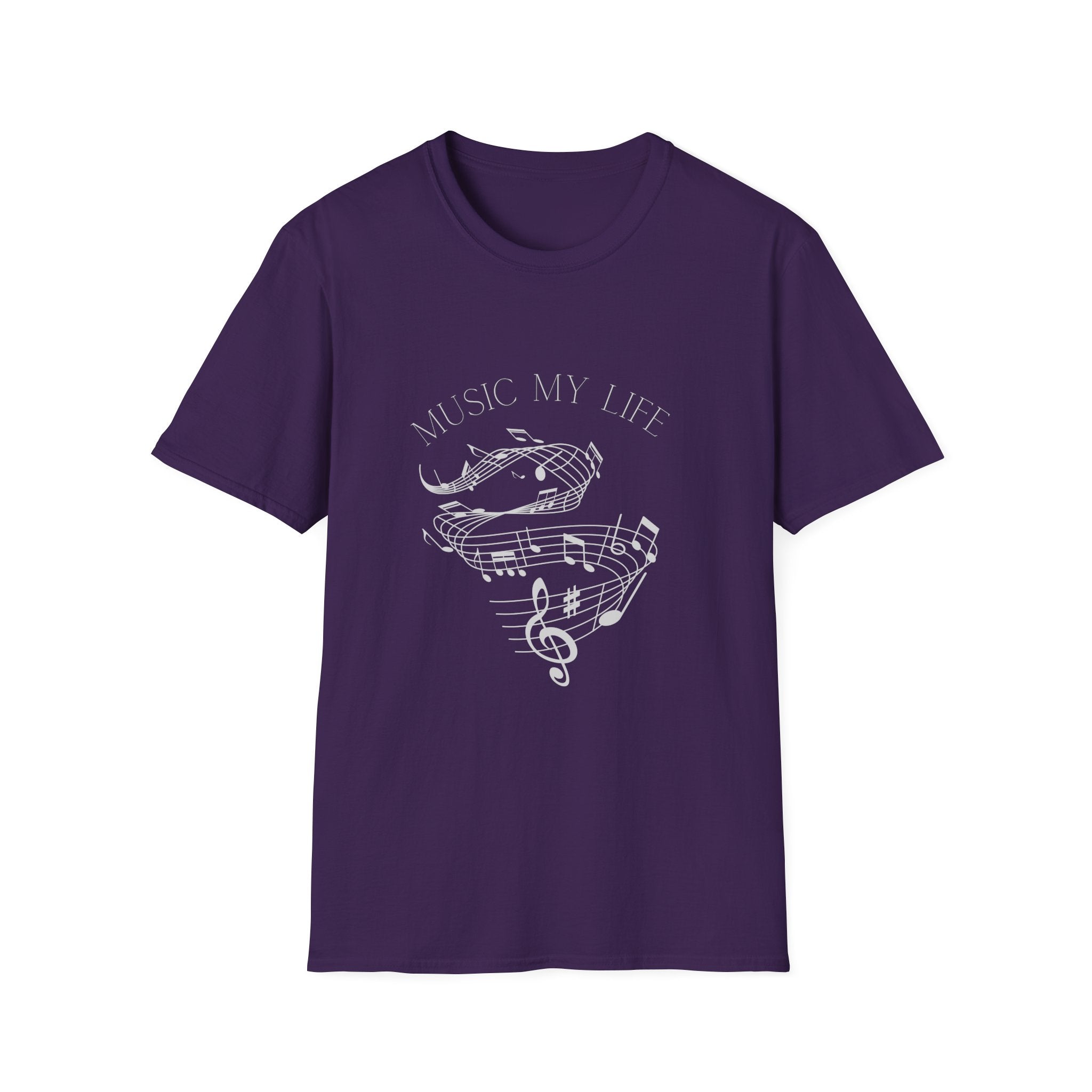 Music Is My Life T-Shirt — Retro Cassette & Notes Tee for Music Lovers - Elegant Musical Notes Lover Design