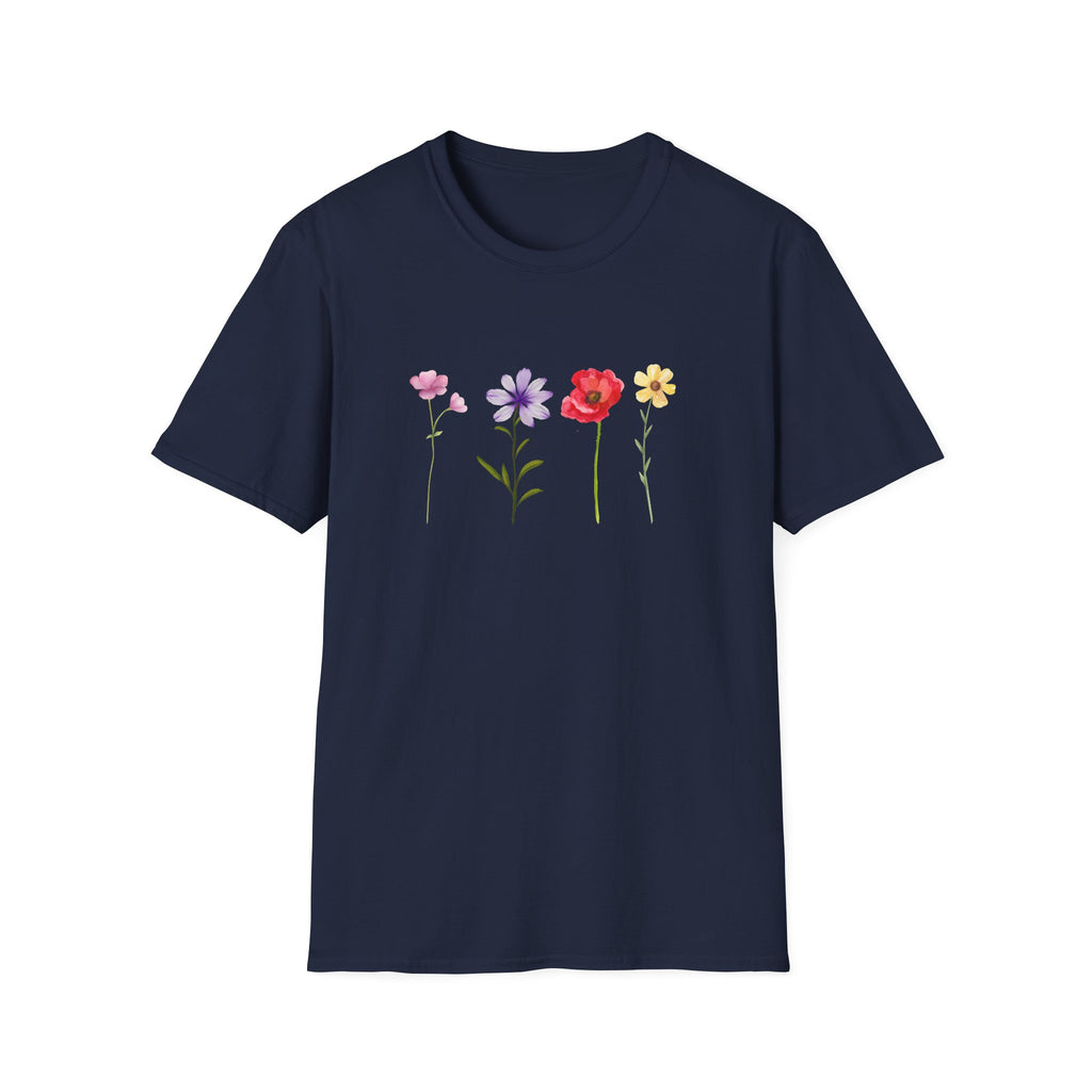 Delicate Wildflower Collection – Watercolor Botanical Floral Illustration Tee