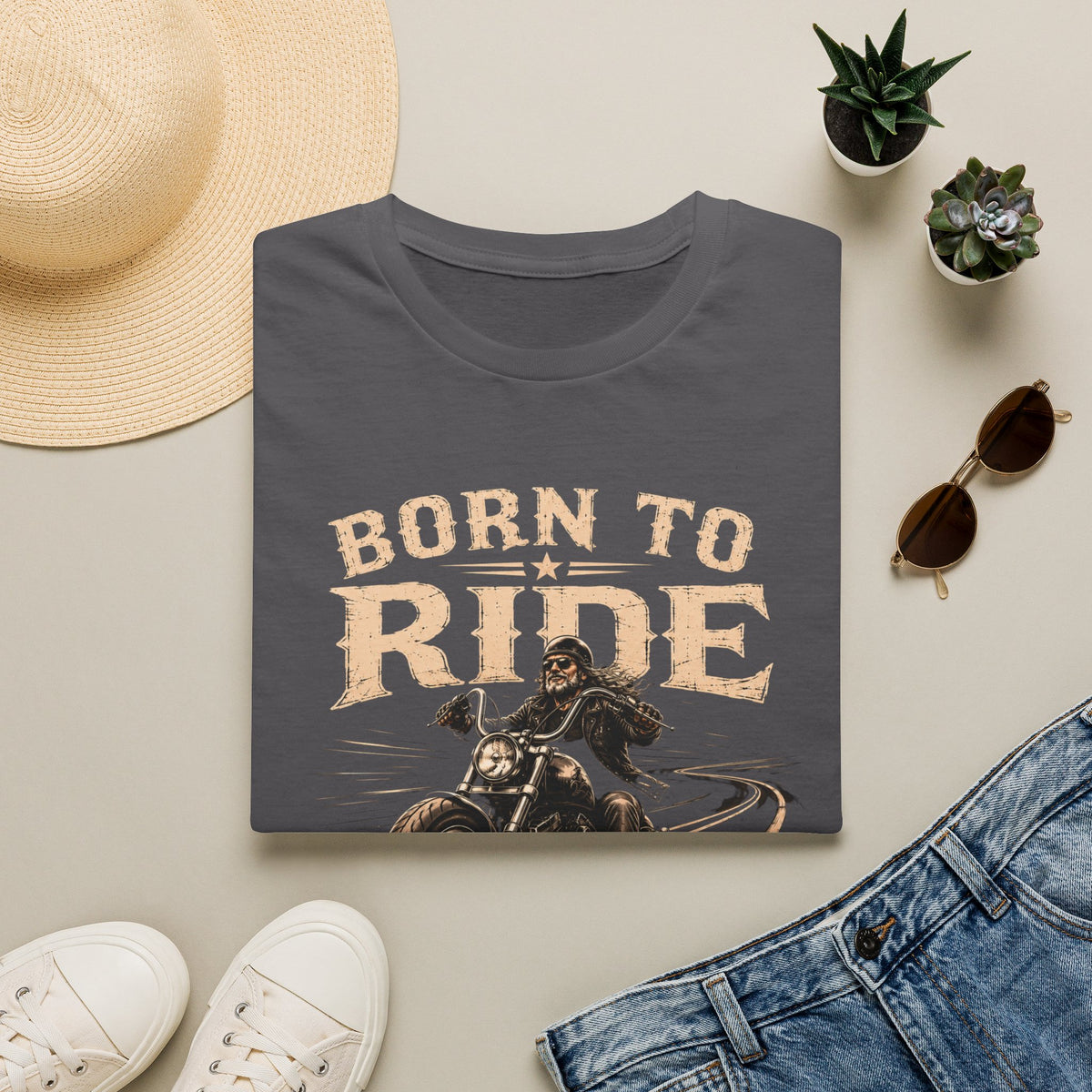 Born to Ride — Life to Ride -   Motorcycle T-Shirt - Vintage Motorcycle Rider Freedom Design