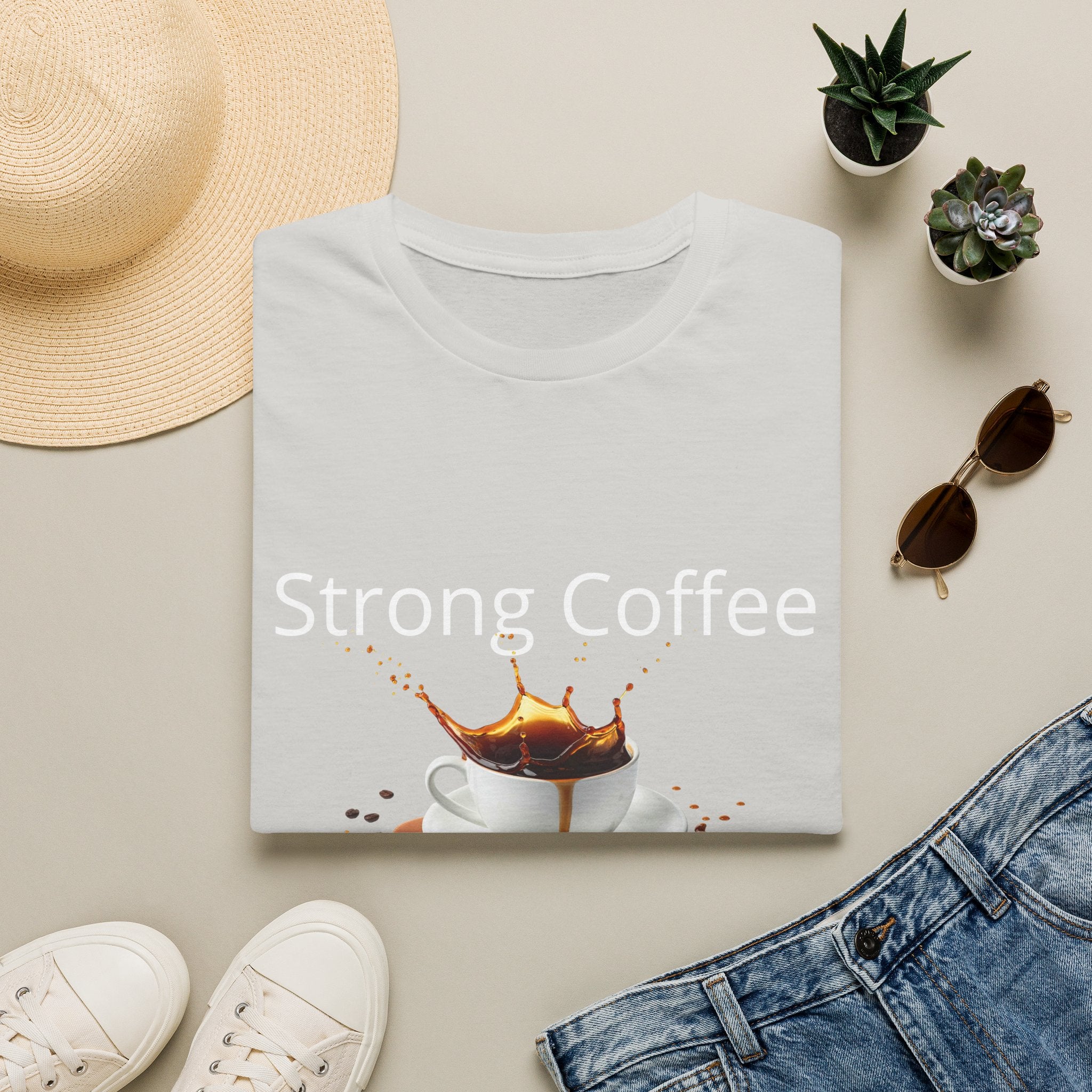 Strong Coffee Strong Mind T-Shirt — Bold Coffee Lover Tee - Motivational Coffee Lover Quote with Splash Art