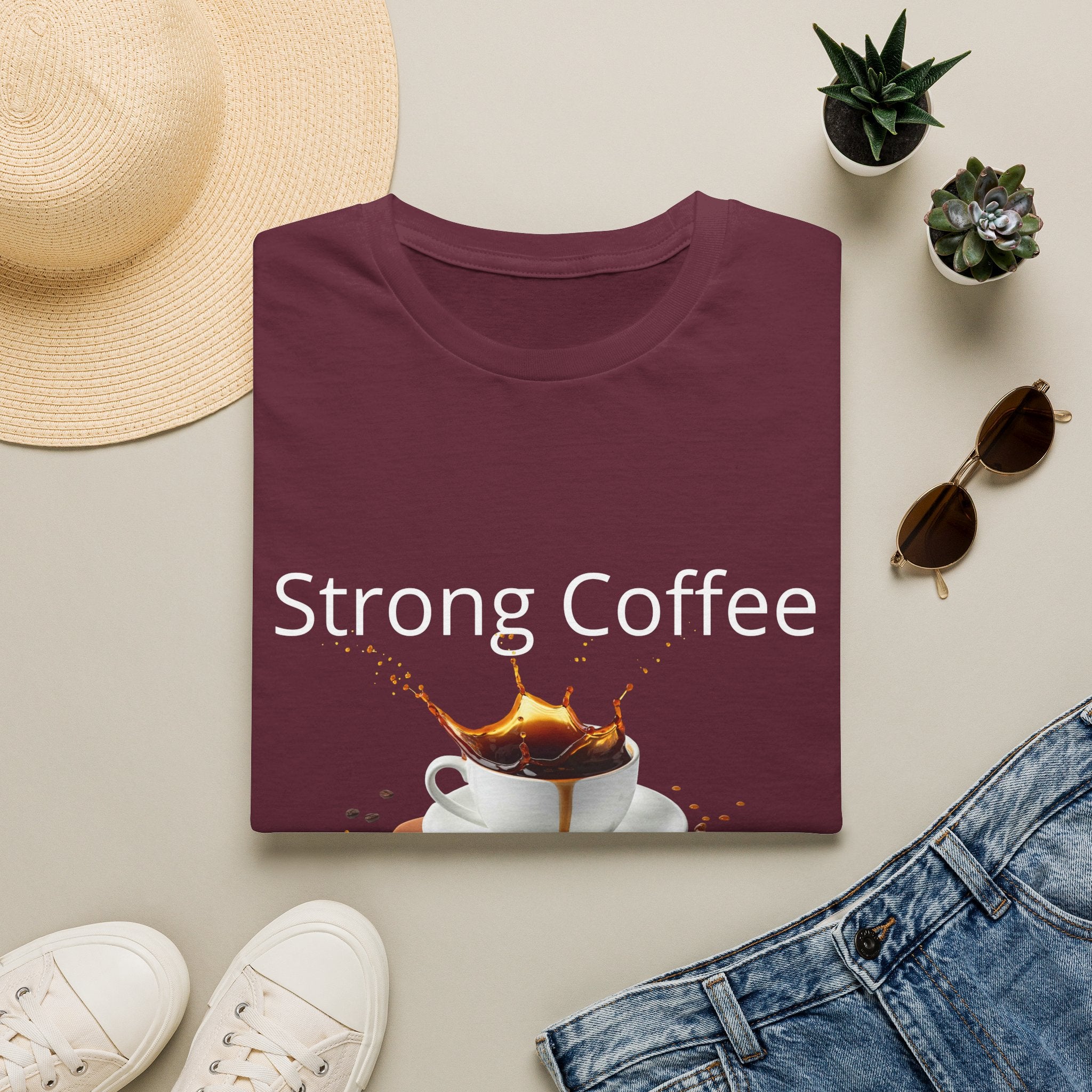 Strong Coffee Strong Mind T-Shirt — Bold Coffee Lover Tee - Motivational Coffee Lover Quote with Splash Art