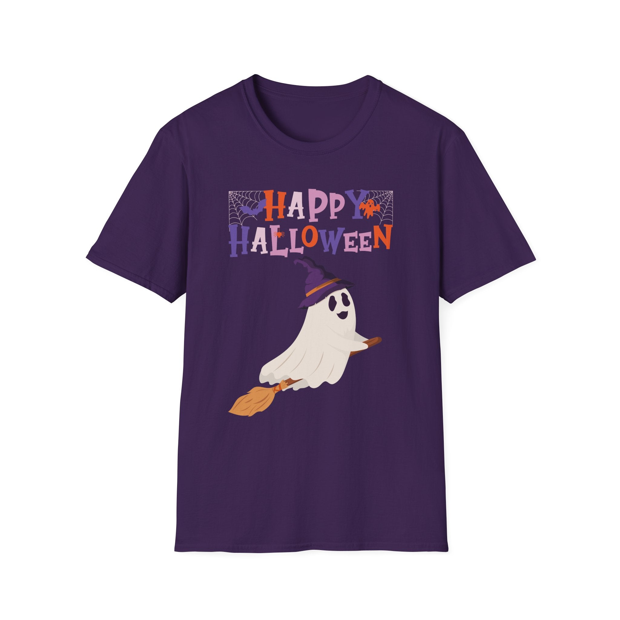Happy Halloween Ghost T-Shirt — Cute Spooky Costume Tee | Funny Spooky Ghost Halloween Tee for Women Kids & Family