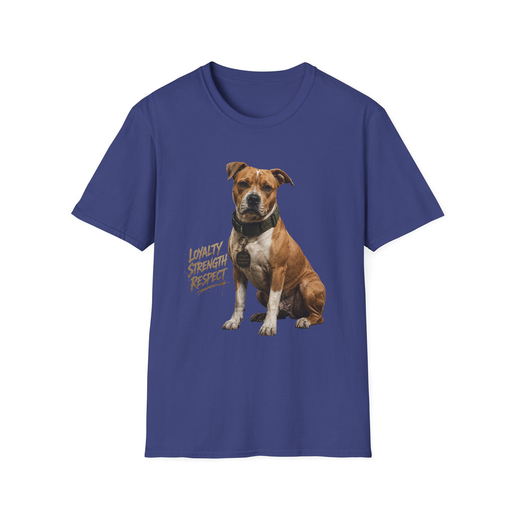 Pit Bull Loyalty Graphic T-Shirt — "Loyalty Strength Respect" Dog Tee