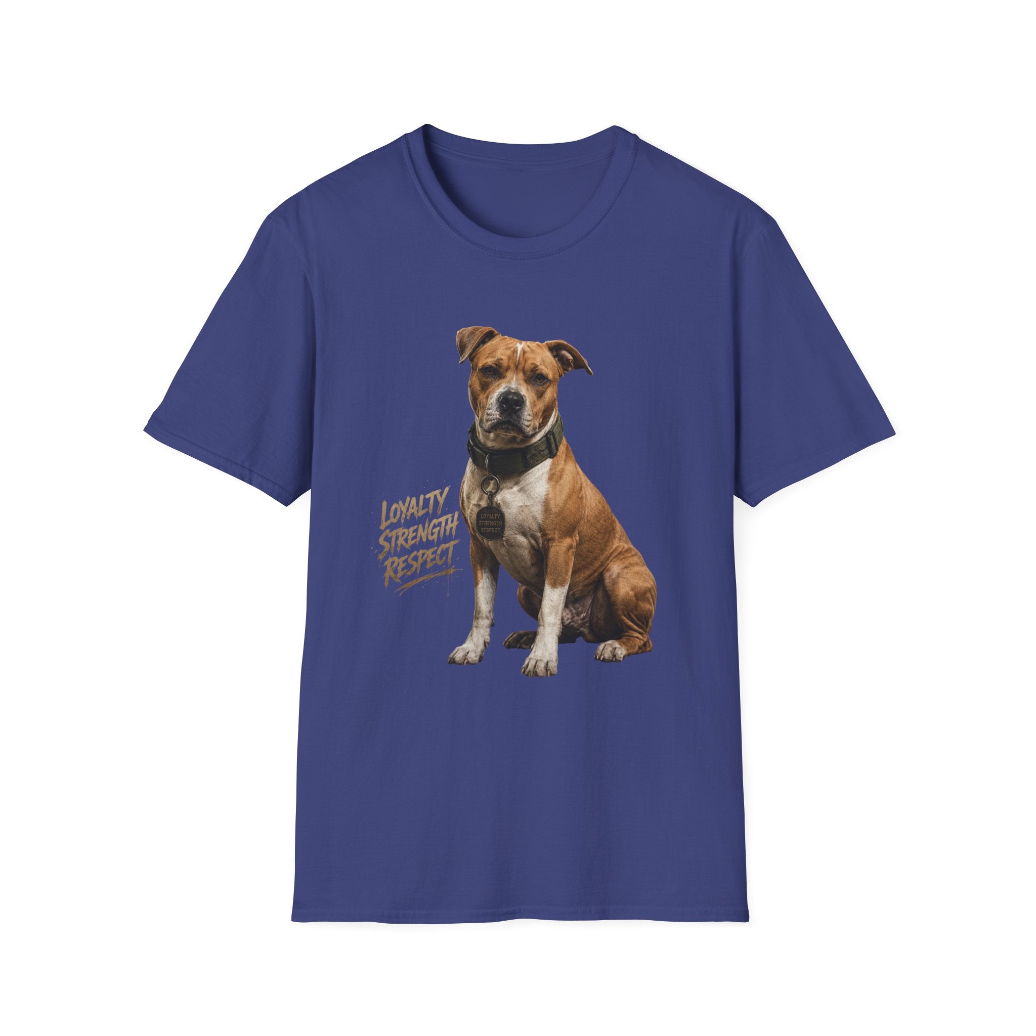 Pit Bull Loyalty Graphic T-Shirt — "Loyalty Strength Respect" Dog Tee