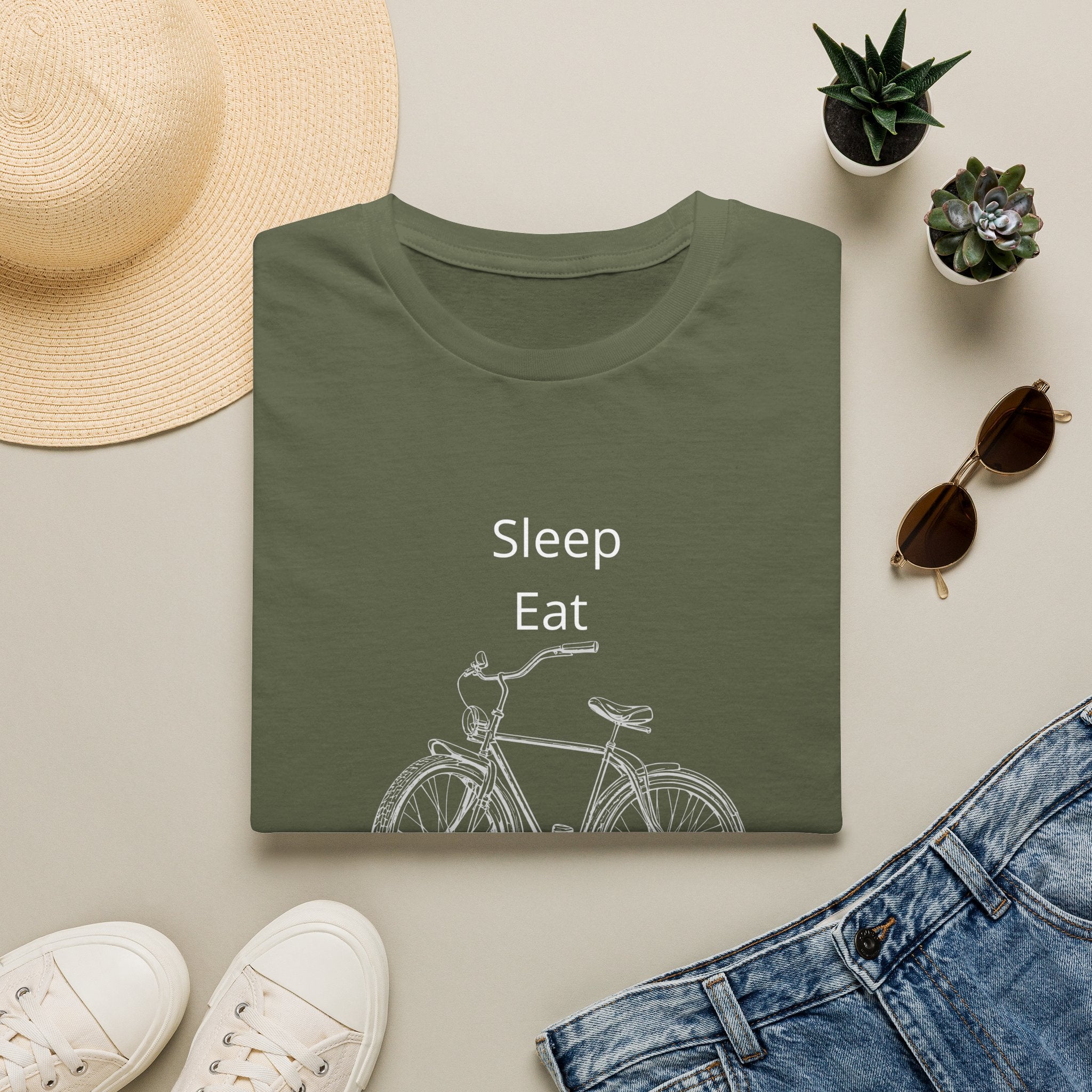 Sleep Eat Repeat Bicycle T-Shirt — Casual Bike Rider Shirt
