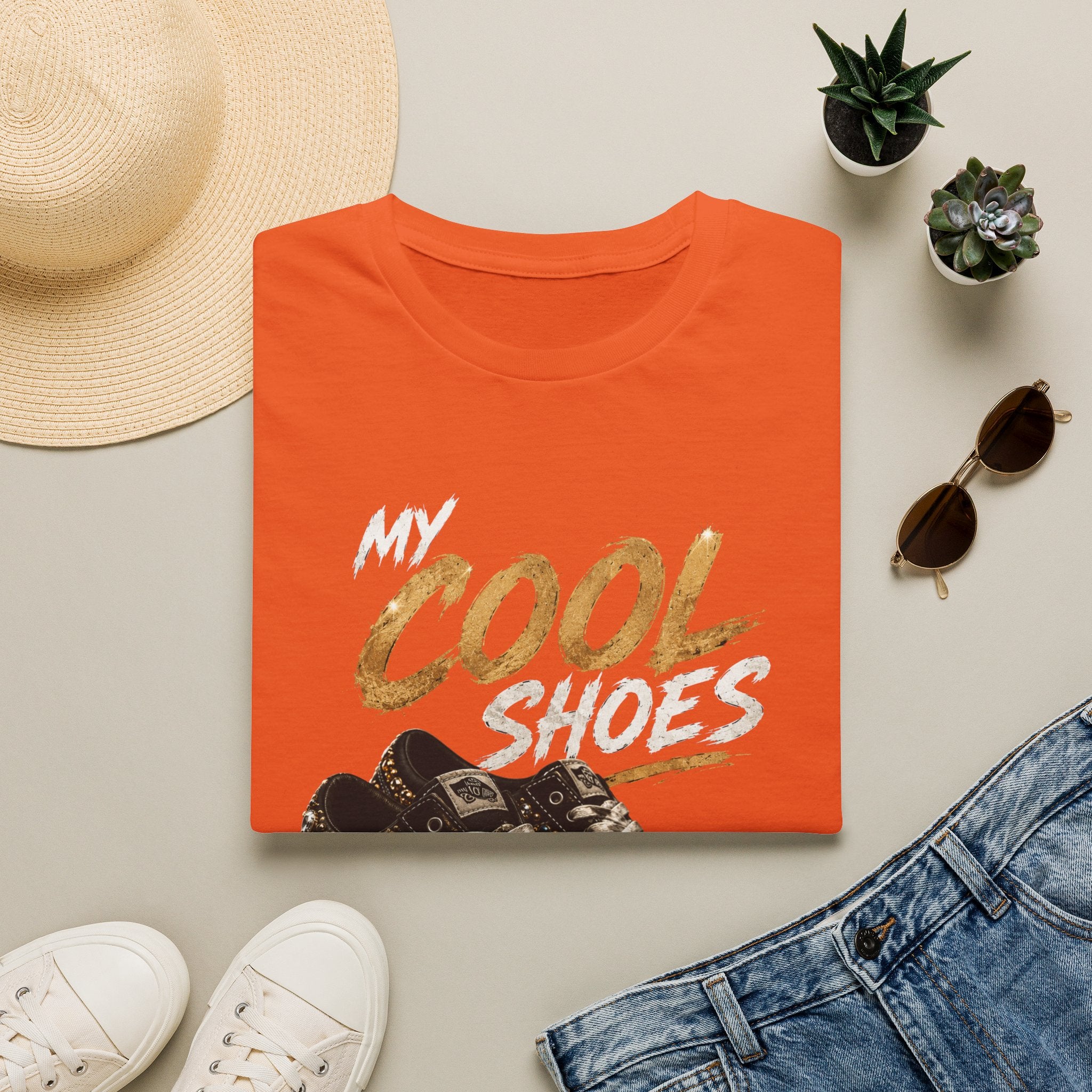 Cool Shoes T‑Shirt — "My Cool Shoes" Graphic Tee - Glam Streetwear Fashion Sneaker Quote Design