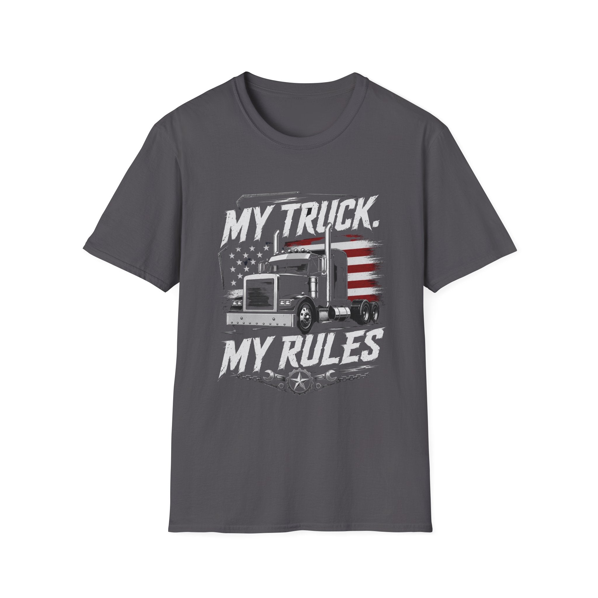 My Truck My Rules T‑Shirt — Patriotic Semi Truck Driver Tee - American Truck Driver Vintage Design