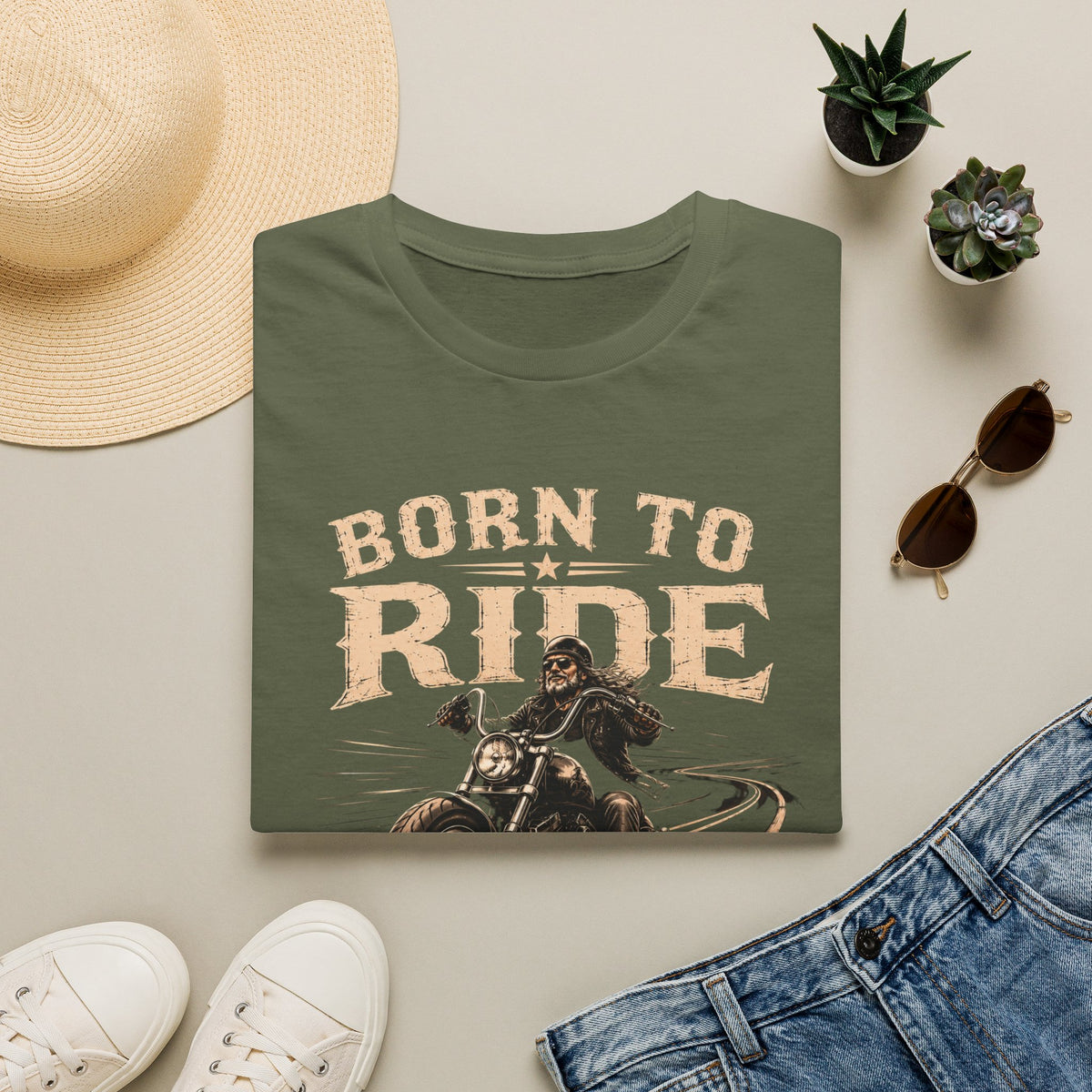 Born to Ride — Life to Ride -   Motorcycle T-Shirt - Vintage Motorcycle Rider Freedom Design