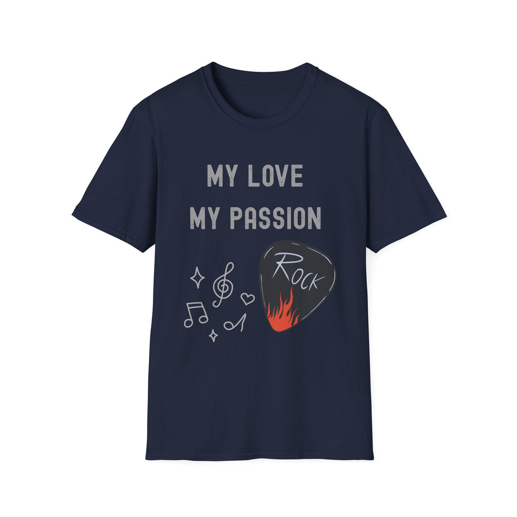 My Love My Passion Rock Guitar Pick Design | Music Lover Graphic   T‑Shirt — "My Love My Passion" Music Tee