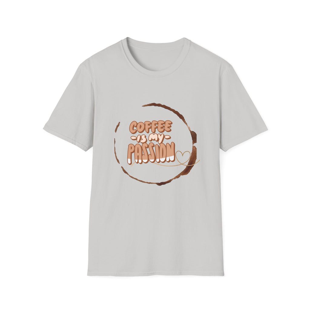 Coffee Is My Passion T-Shirt — Retro Coffee Stain Graphic Tee for Coffee Lovers