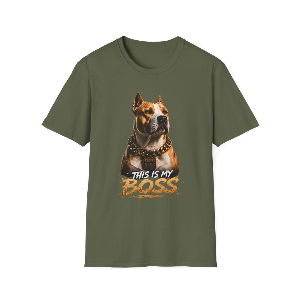Pitbull 'This Is My Boss' T-Shirt – Strong Dog Attitude - my lover dog  - Street Style Graphic Design