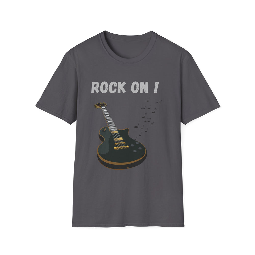 Rock On Guitar Music Lover Design | Electric Guitar Rock Fan Graphic  — Music Lover Graphic Tee