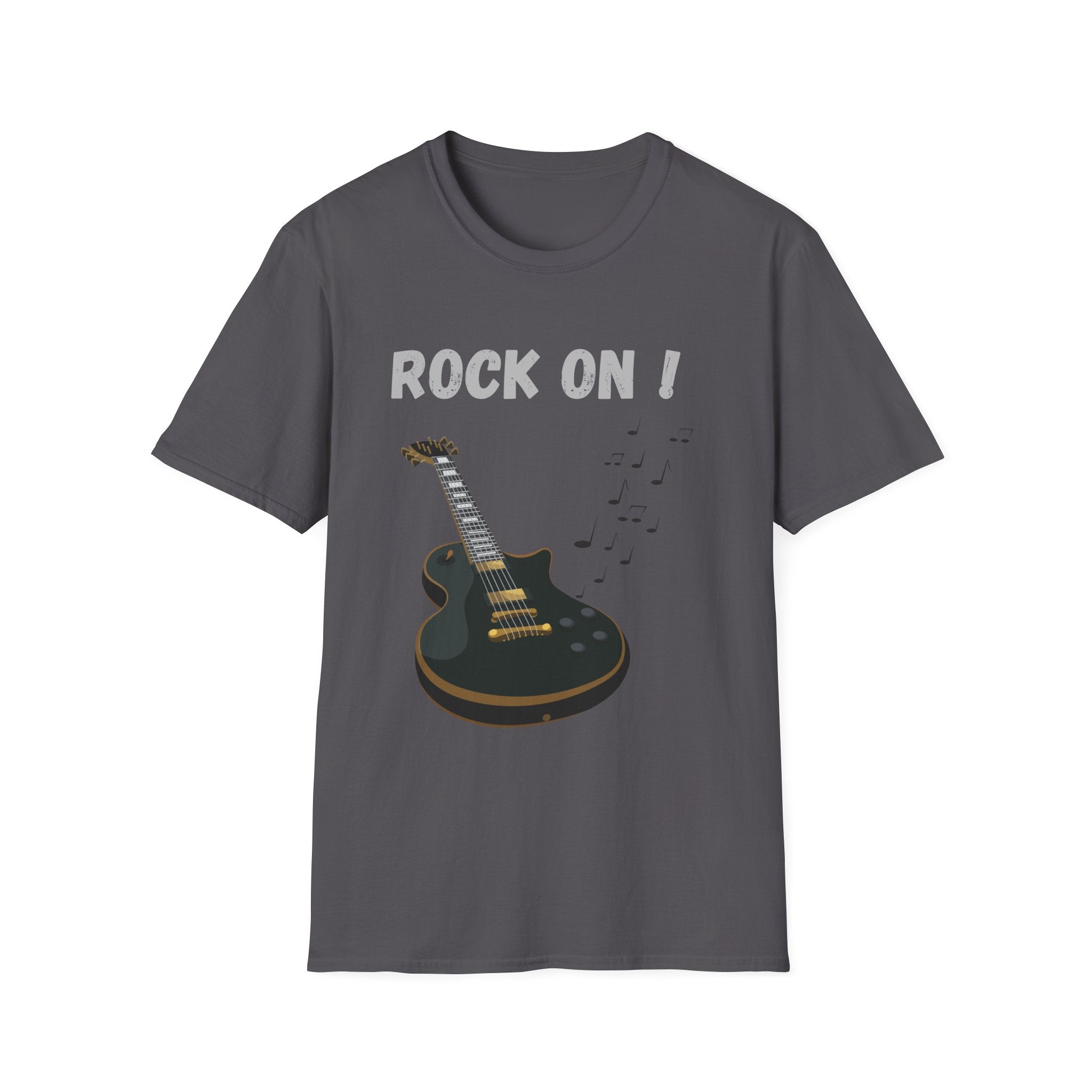 Rock On Guitar Music Lover Design | Electric Guitar Rock Fan Graphic  — Music Lover Graphic Tee