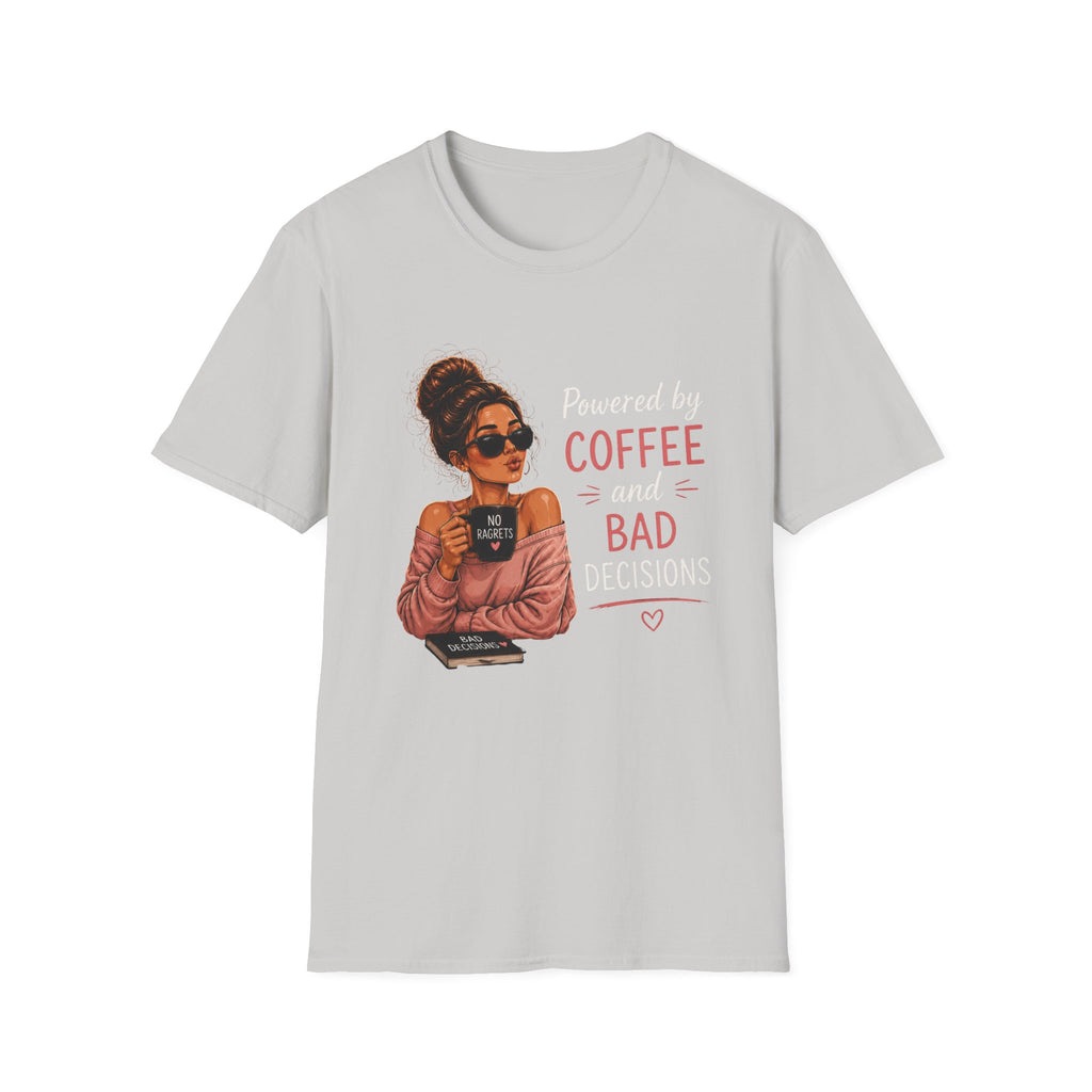Powered by Coffee and Bad Decisions – Funny Coffee Lover Women's Design