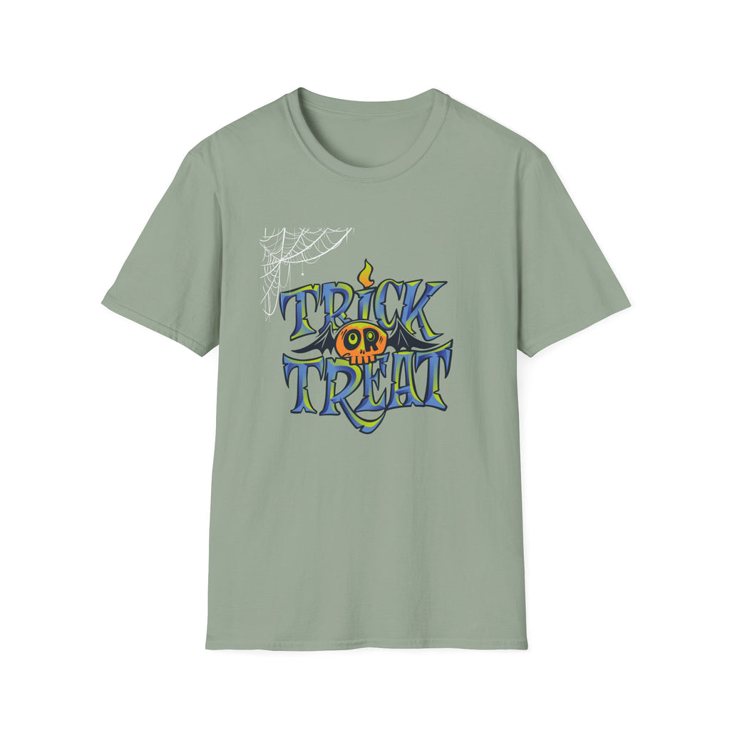 Trick or Treat Halloween Tee — Spooky Candy Pumpkin Graphic T-Shirt - | Funny Spooky Trick or Treat Pumpkin Halloween Tee
